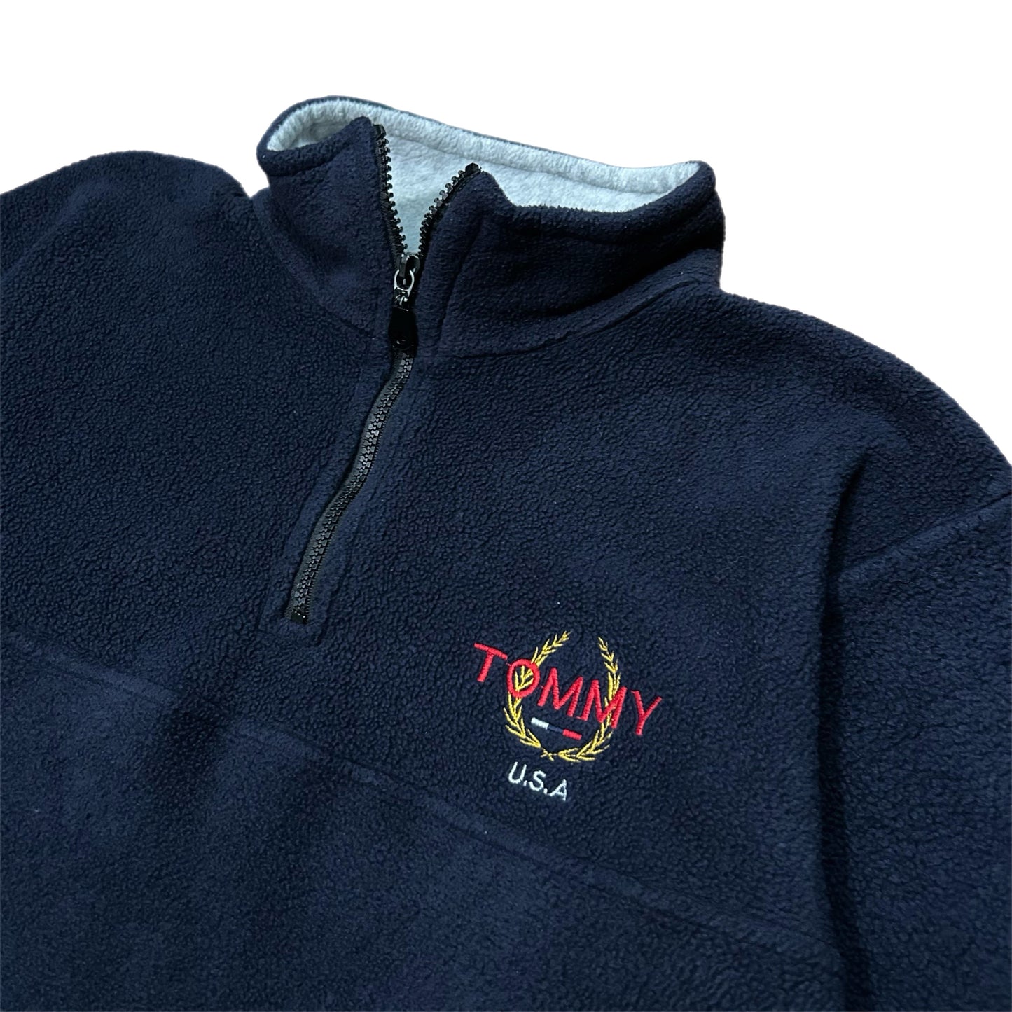 (M) Vintage Tommy USA Sports Boot Zip-Up Fleece