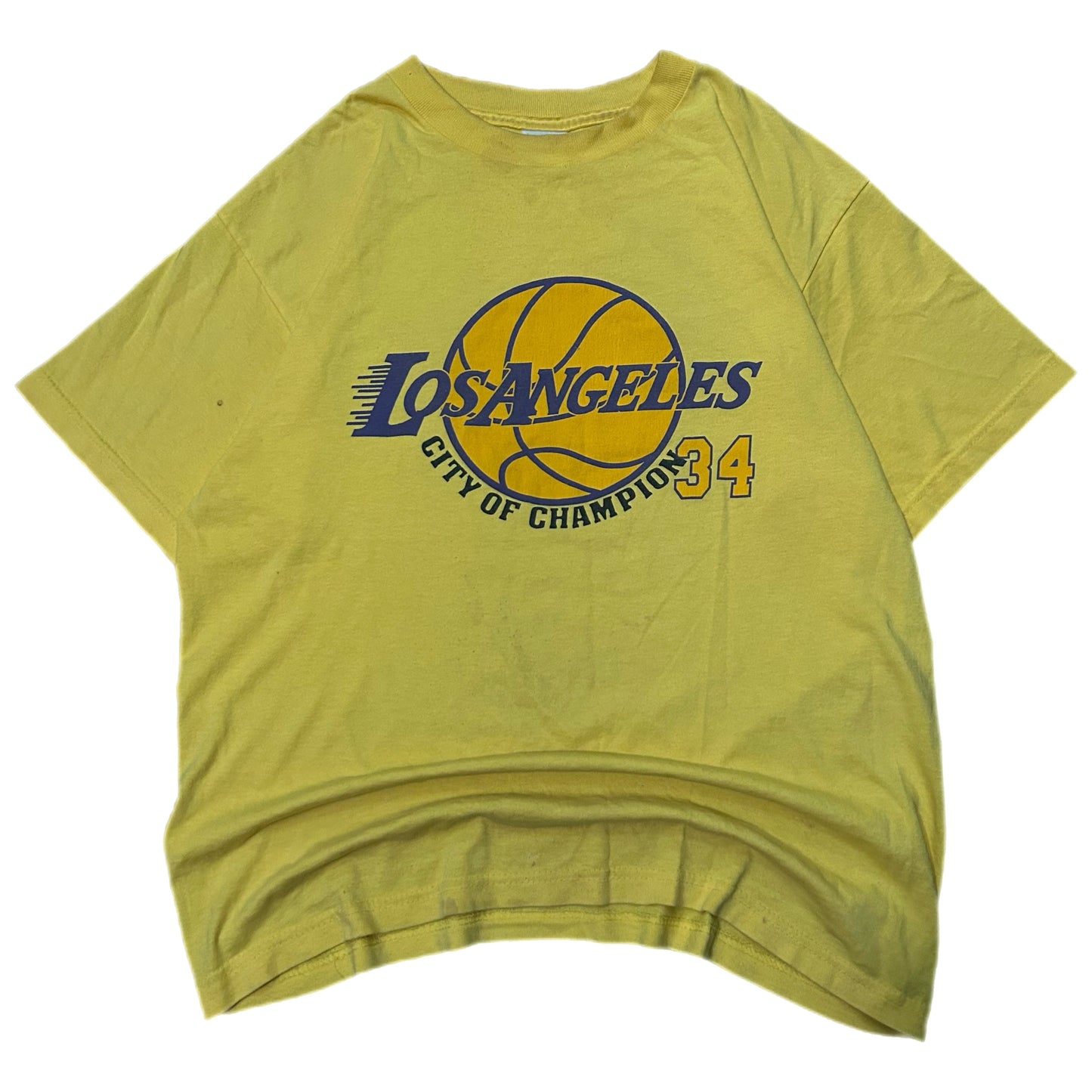 (L) Y2K Los Angeles Lakers Shaq Yellow Shirt