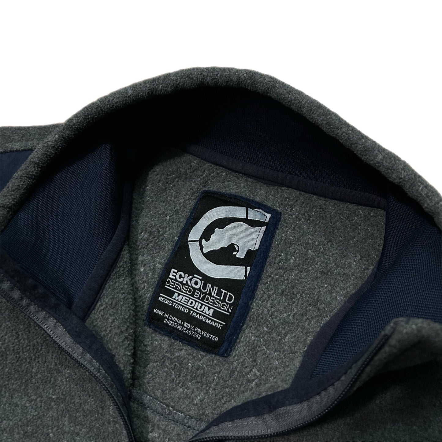 (M) Ecko Unltd Navy Fleece Zip-Up