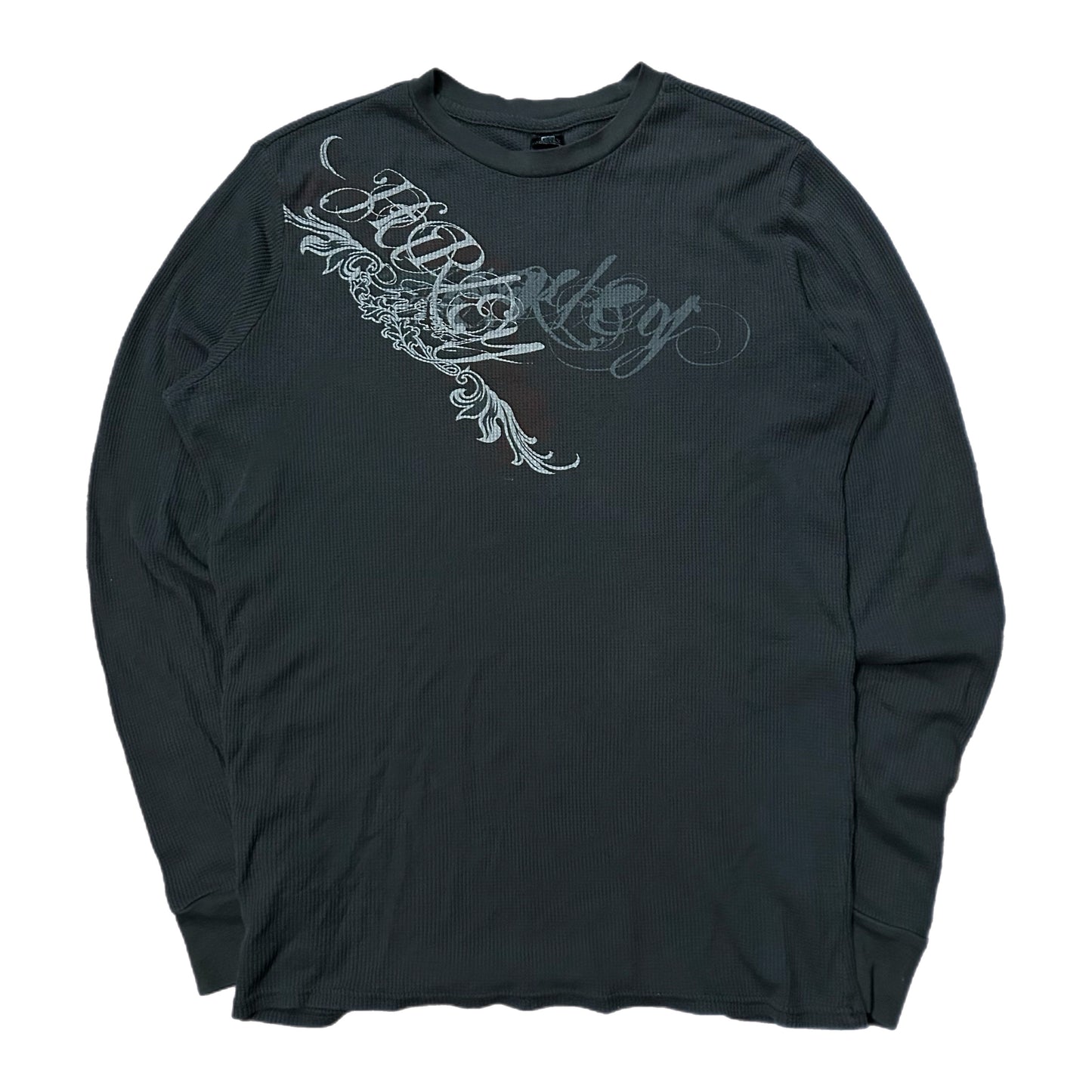 (XL) Y2K Hurley Thermal Grey Long-Sleeve