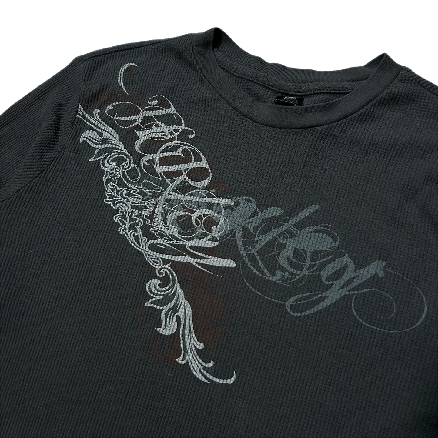 (XL) Y2K Hurley Thermal Grey Long-Sleeve