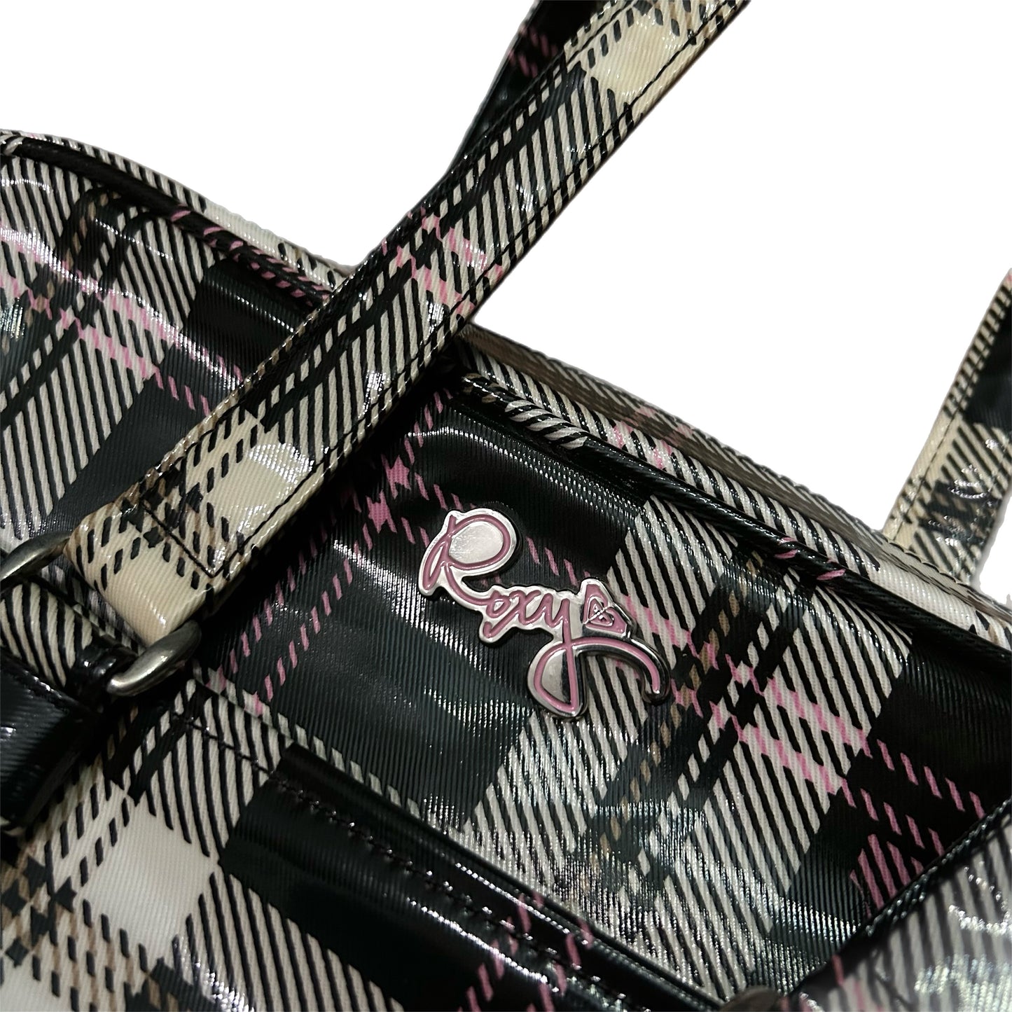 (OS) Y2K Roxy Pink Plaid Travel Bag