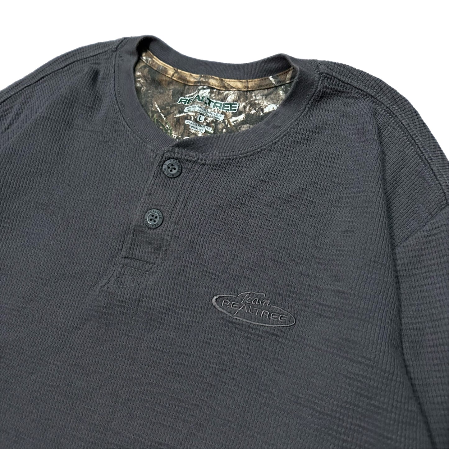 (L) Realtree Waffle Button Pullover Shirt