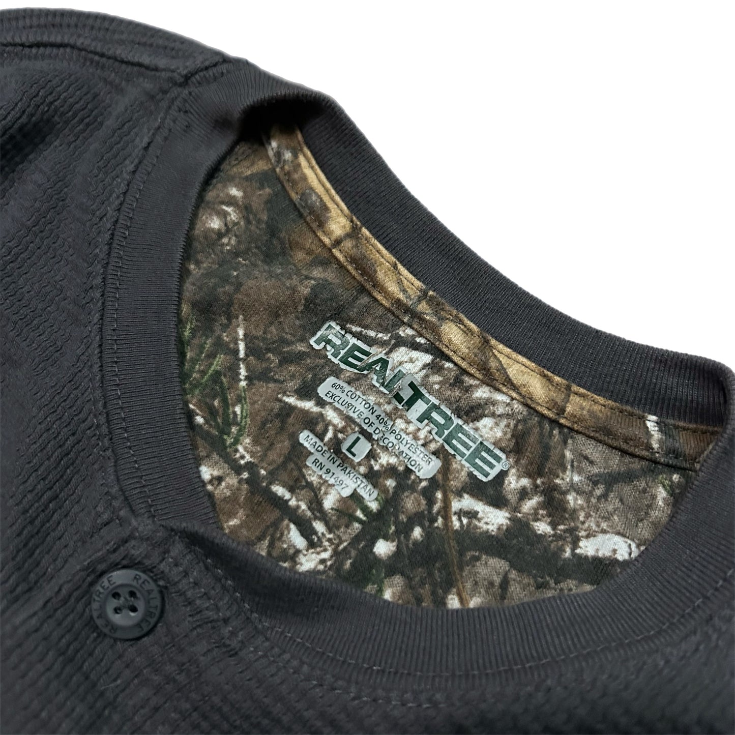 (L) Realtree Waffle Button Pullover Shirt
