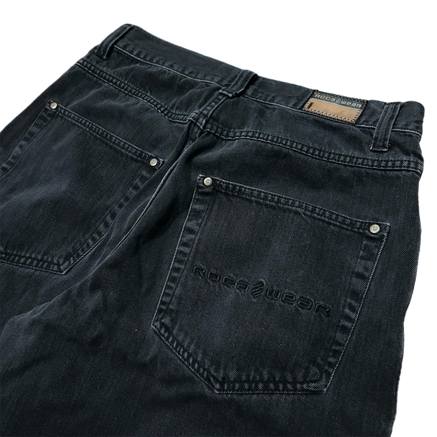 (34) Y2K Roca Wear Baggy Black Jorts