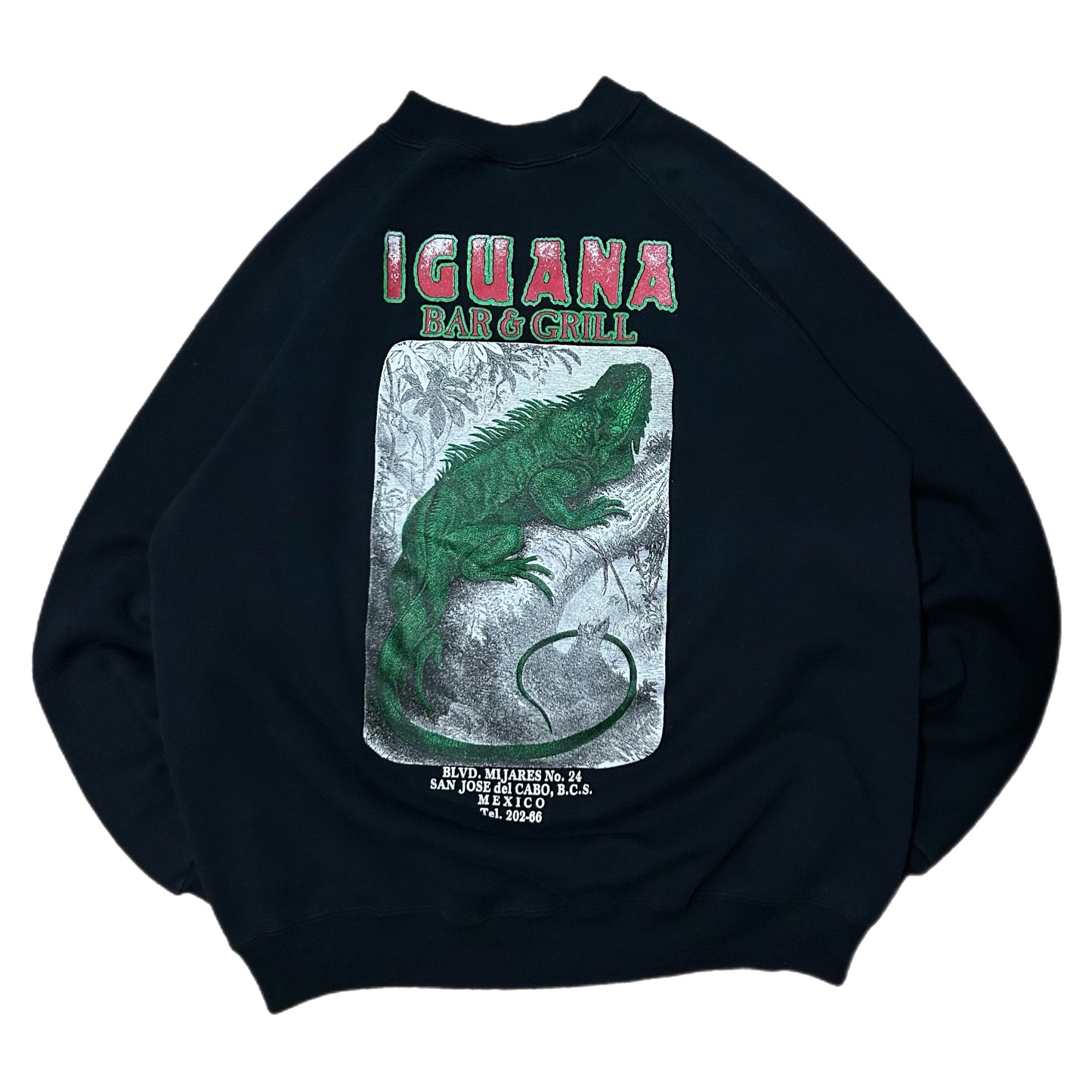 (L) Vintage Iguana Bar & Grill Black Crewneck