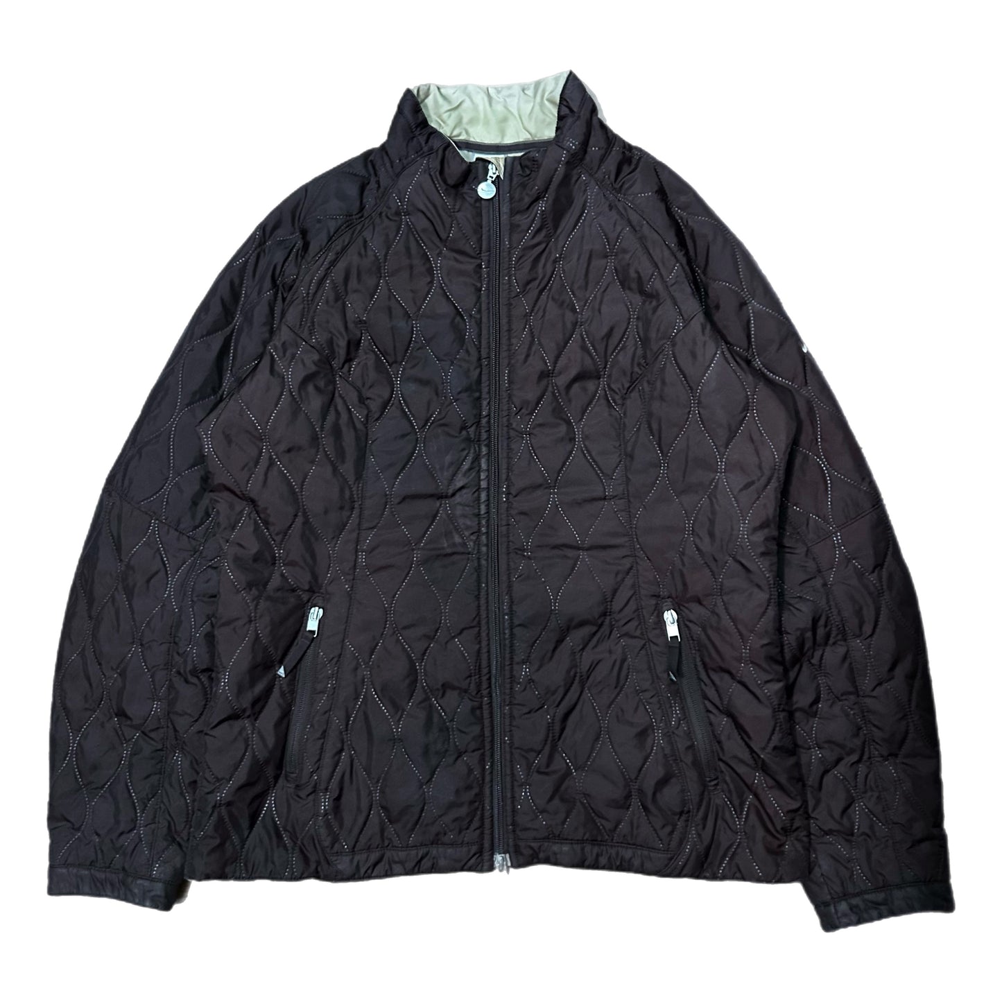 (L) Y2K Womens Nike Brown Insulated Quilted Jacket