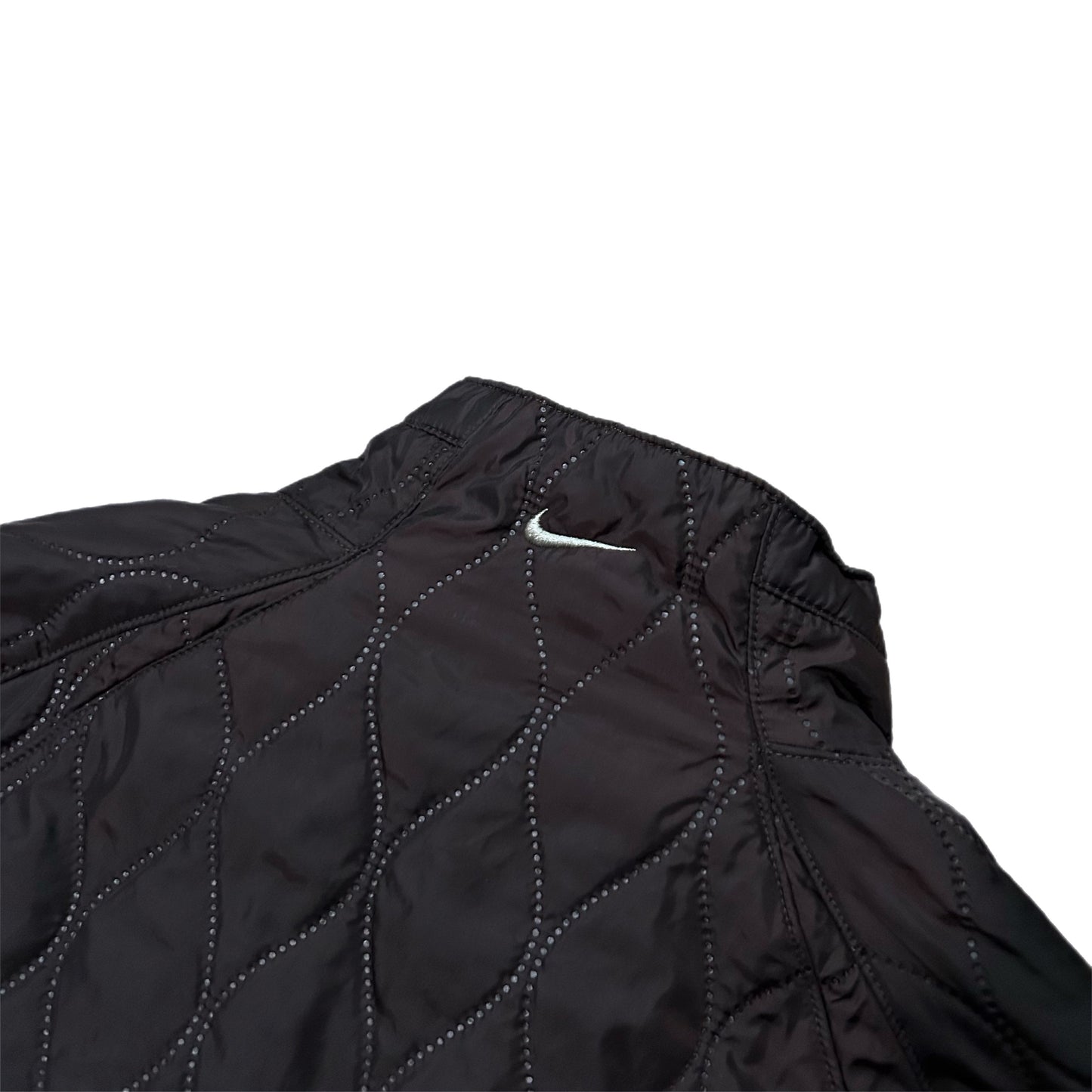 (L) Y2K Womens Nike Brown Insulated Quilted Jacket