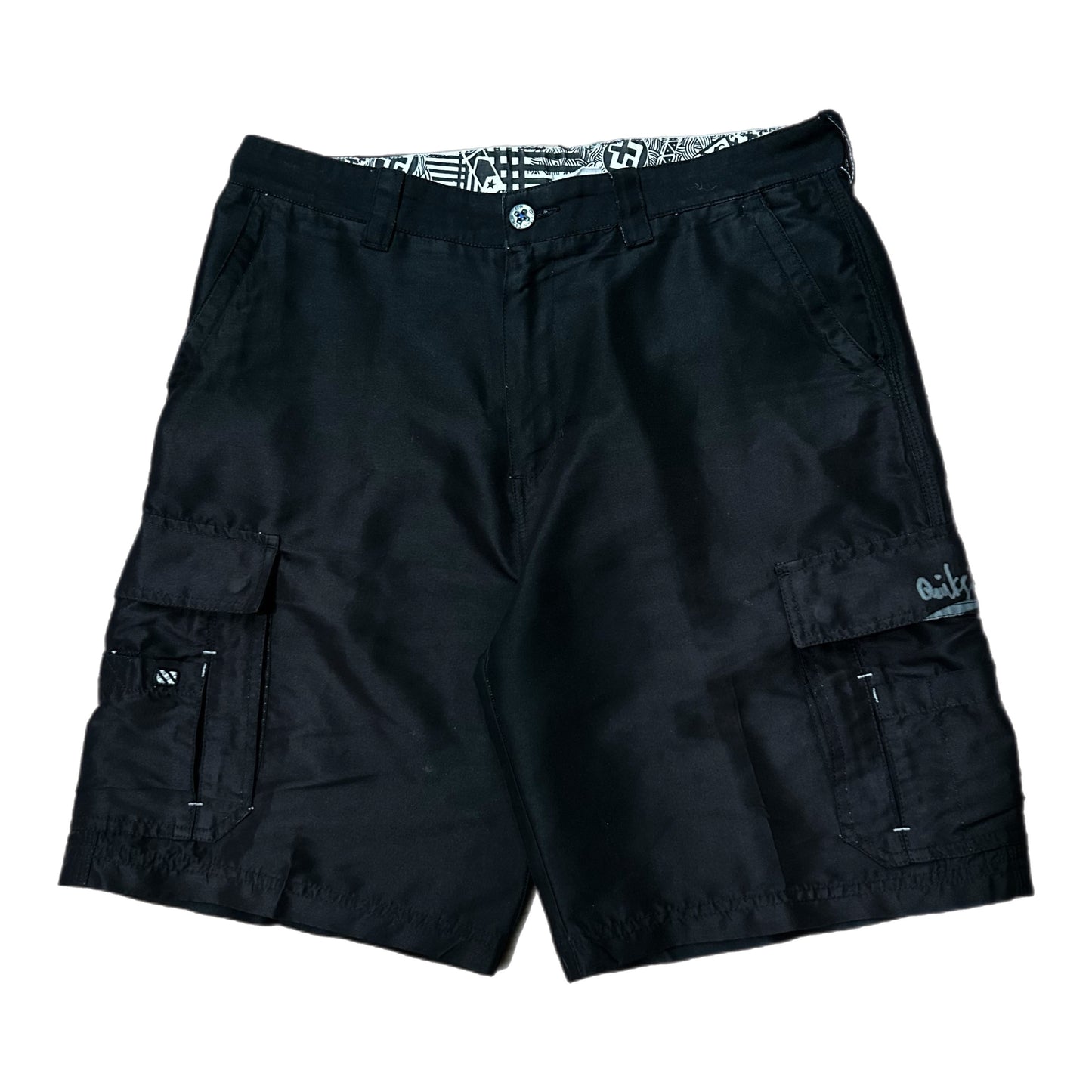 (34) Y2K Quicksilver Black Cargo Shorts