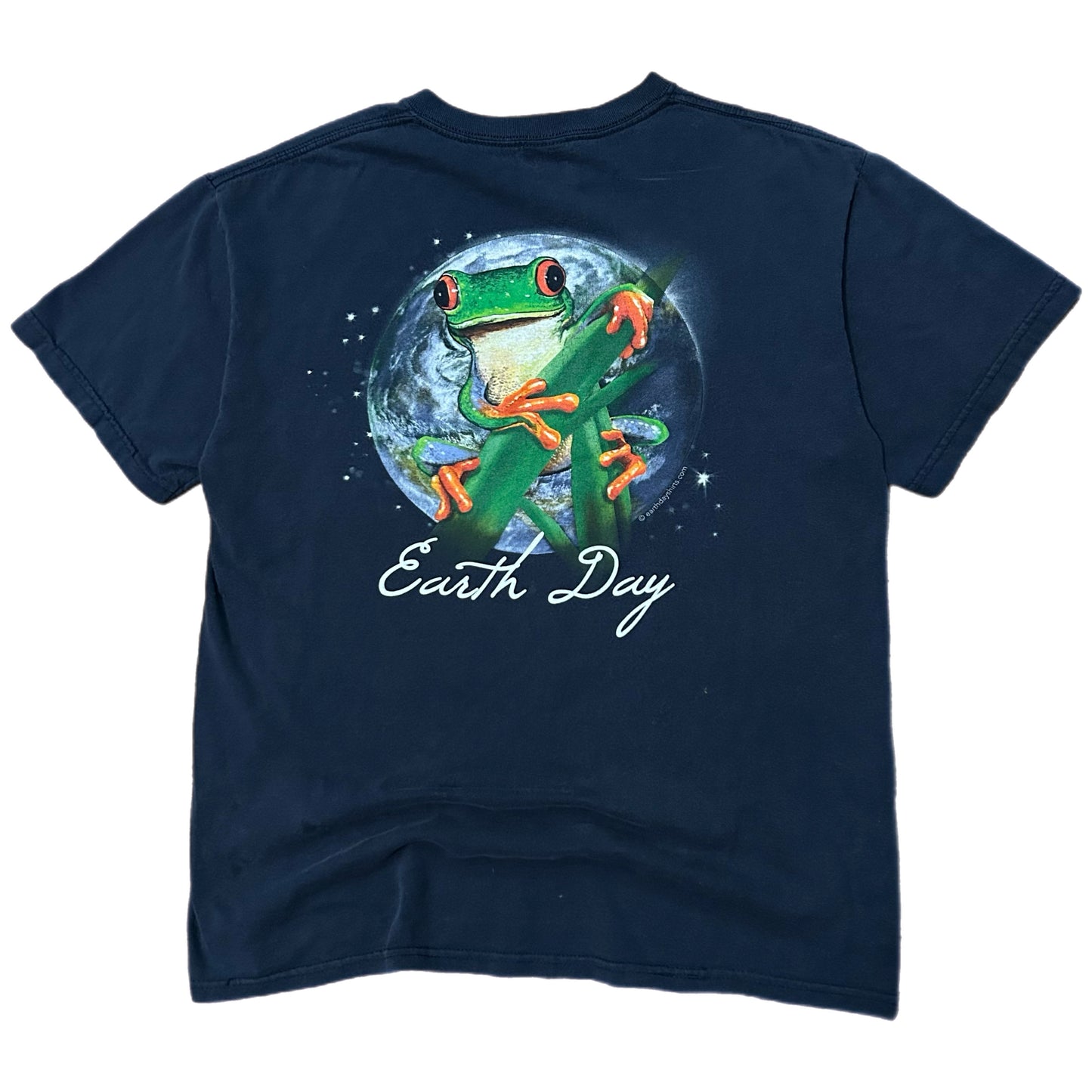 (M) Vintage Frog Earth Day Black Shirt