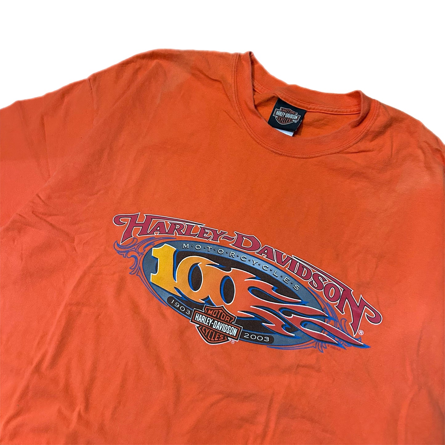 (XXL) 2003 Harley Davidson Akron Ohio Orange Shirt