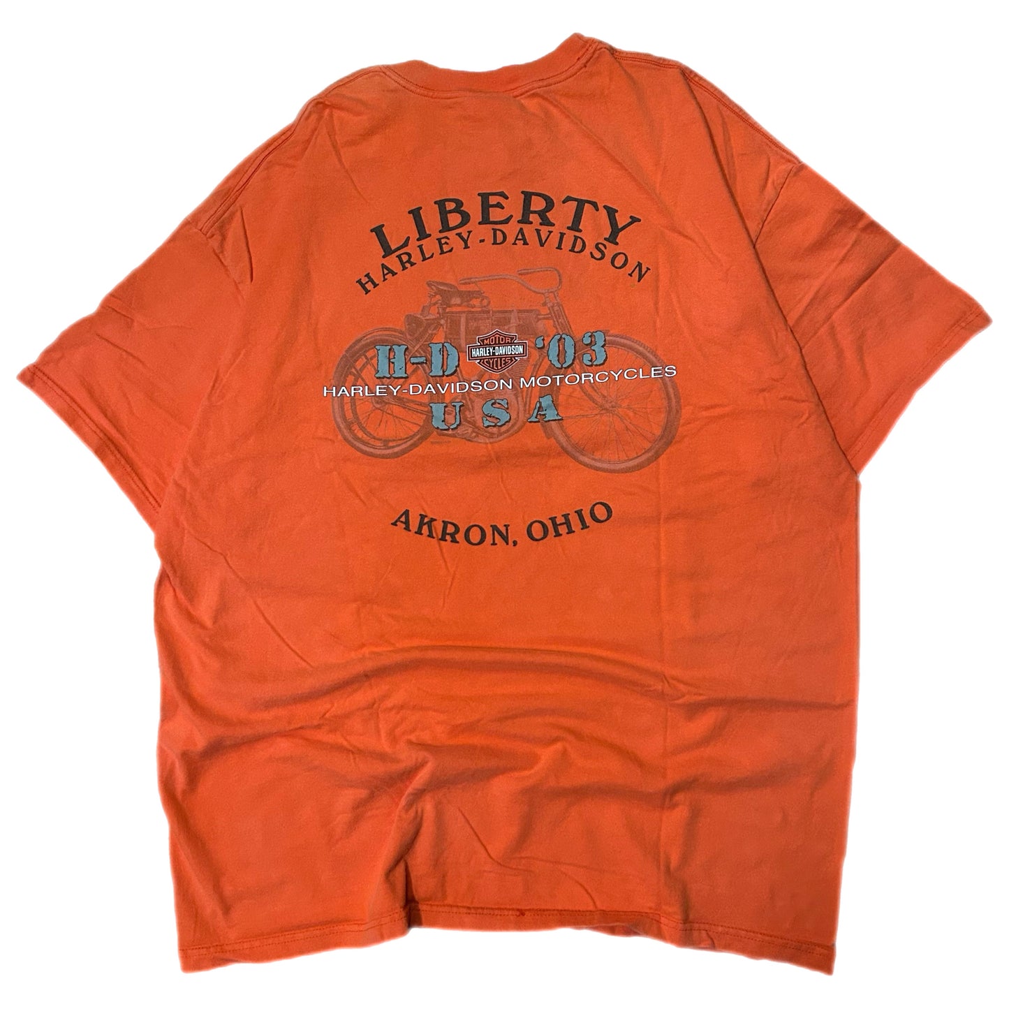 (XXL) 2003 Harley Davidson Akron Ohio Orange Shirt