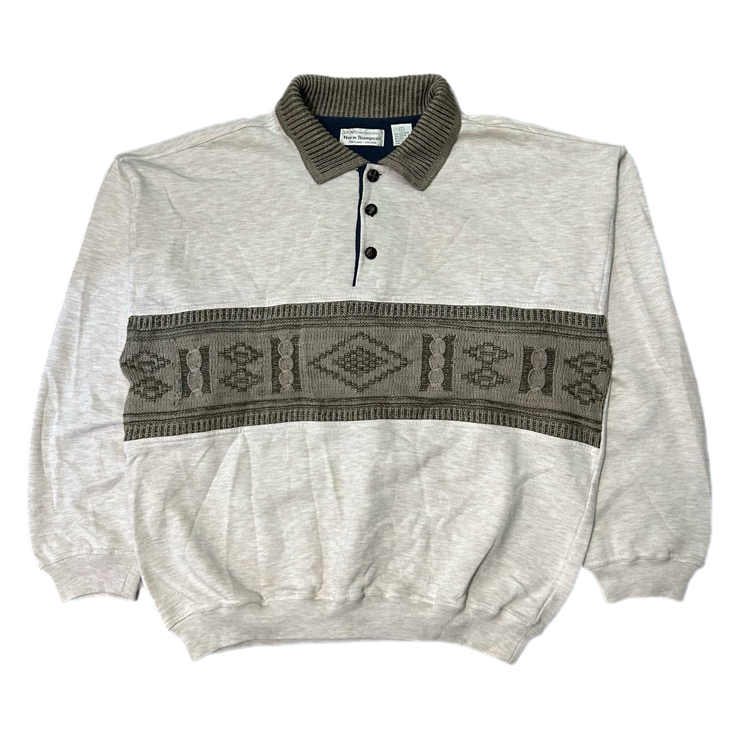 (L) Vintage Norm Thompson Button-Up Sweater