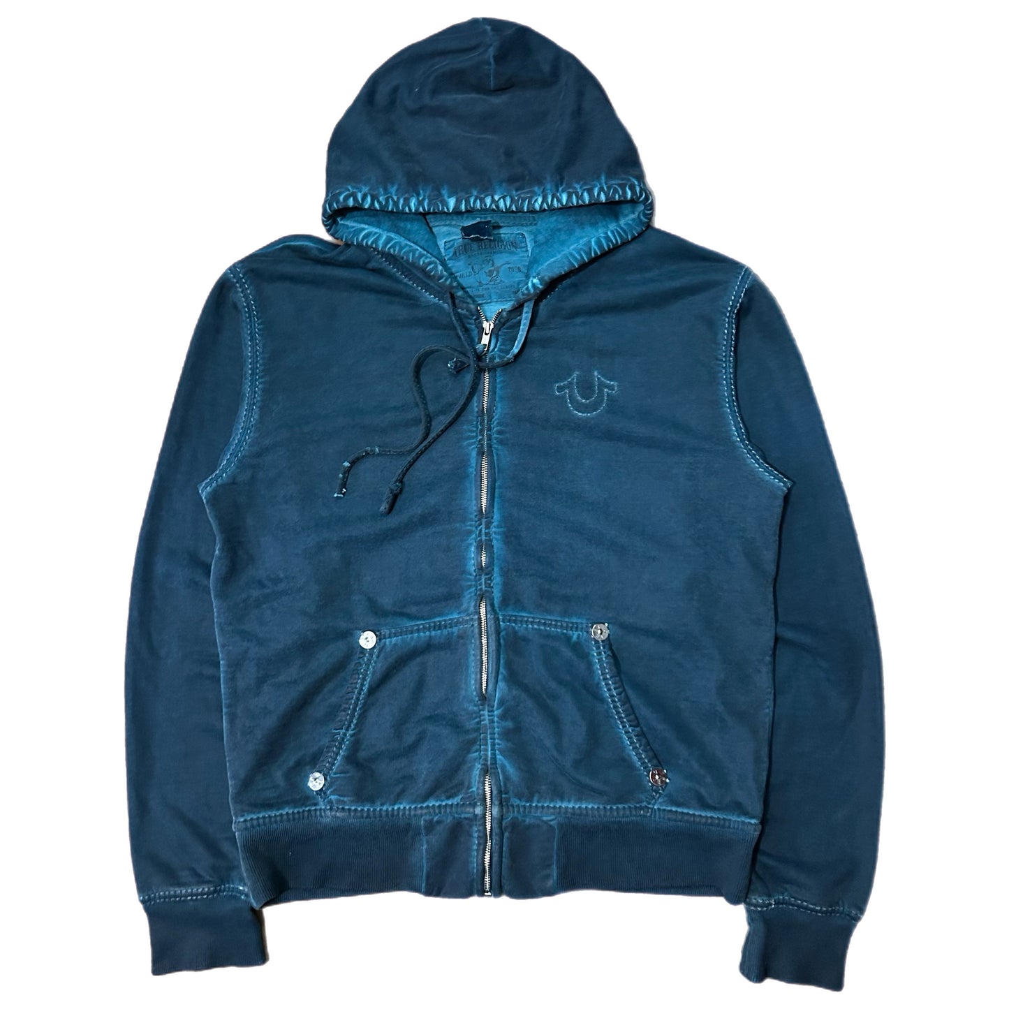 (XL) True Religion Indigo Zip-Up Hoodie