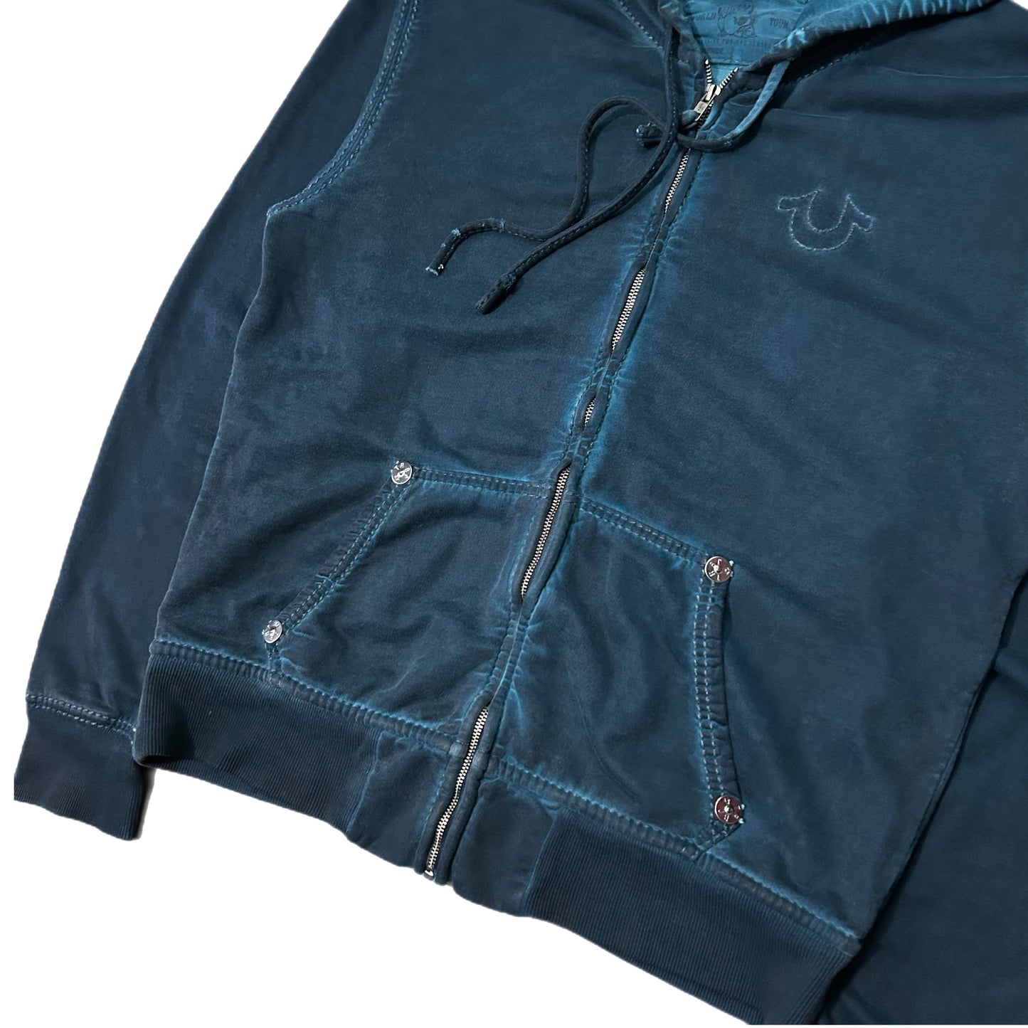 (XL) True Religion Indigo Zip-Up Hoodie