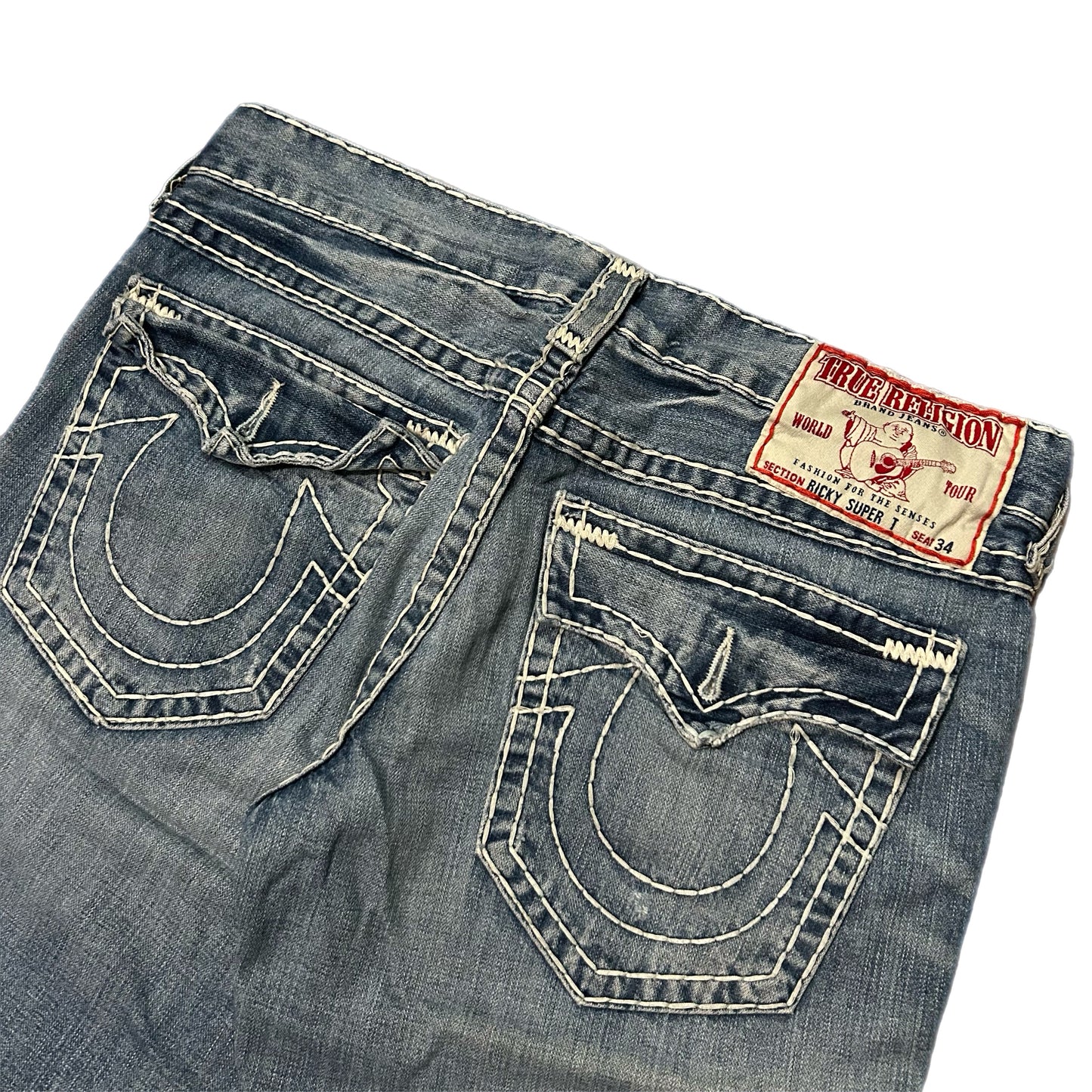 (36) Y2K True Religion Denim Cut-Off Shorts