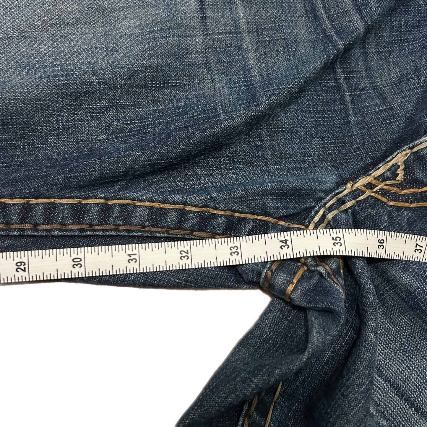(33) Y2K True Religion Black Stitch Boot Cut Jeans