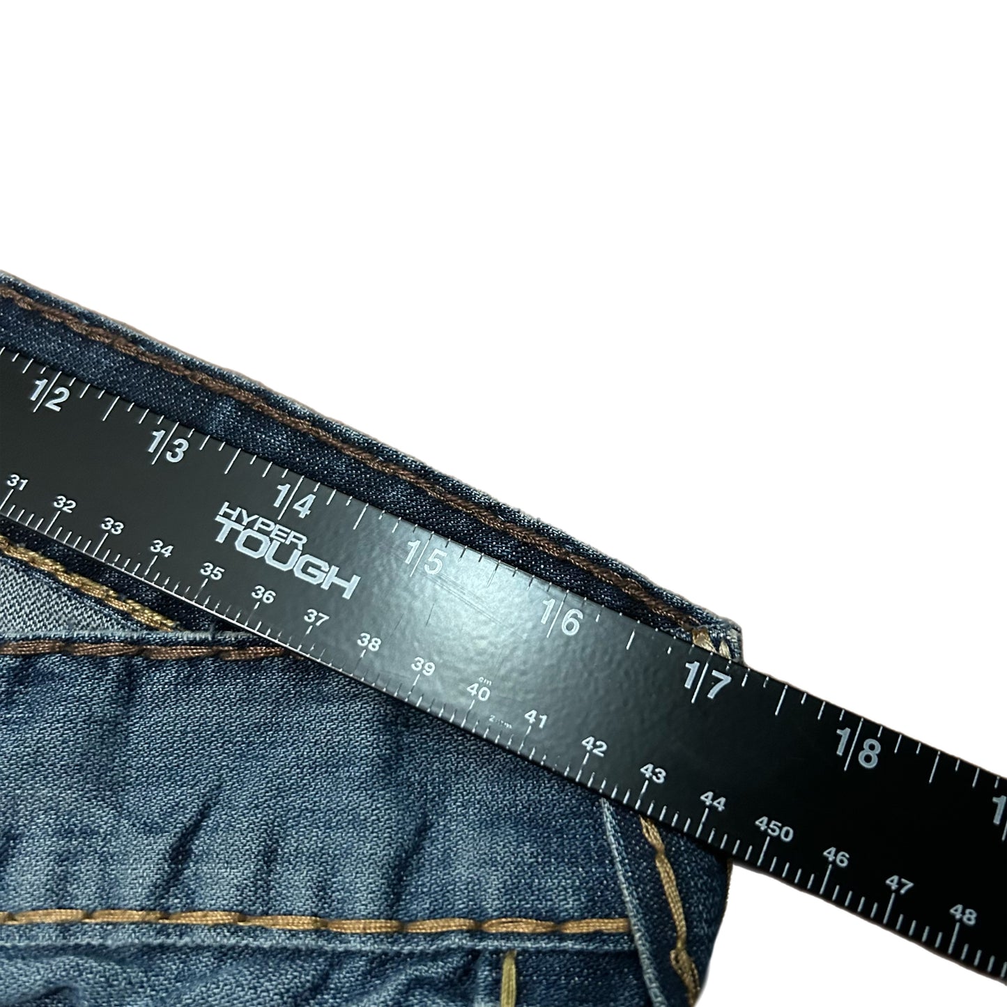(33) Y2K True Religion Black Stitch Boot Cut Jeans
