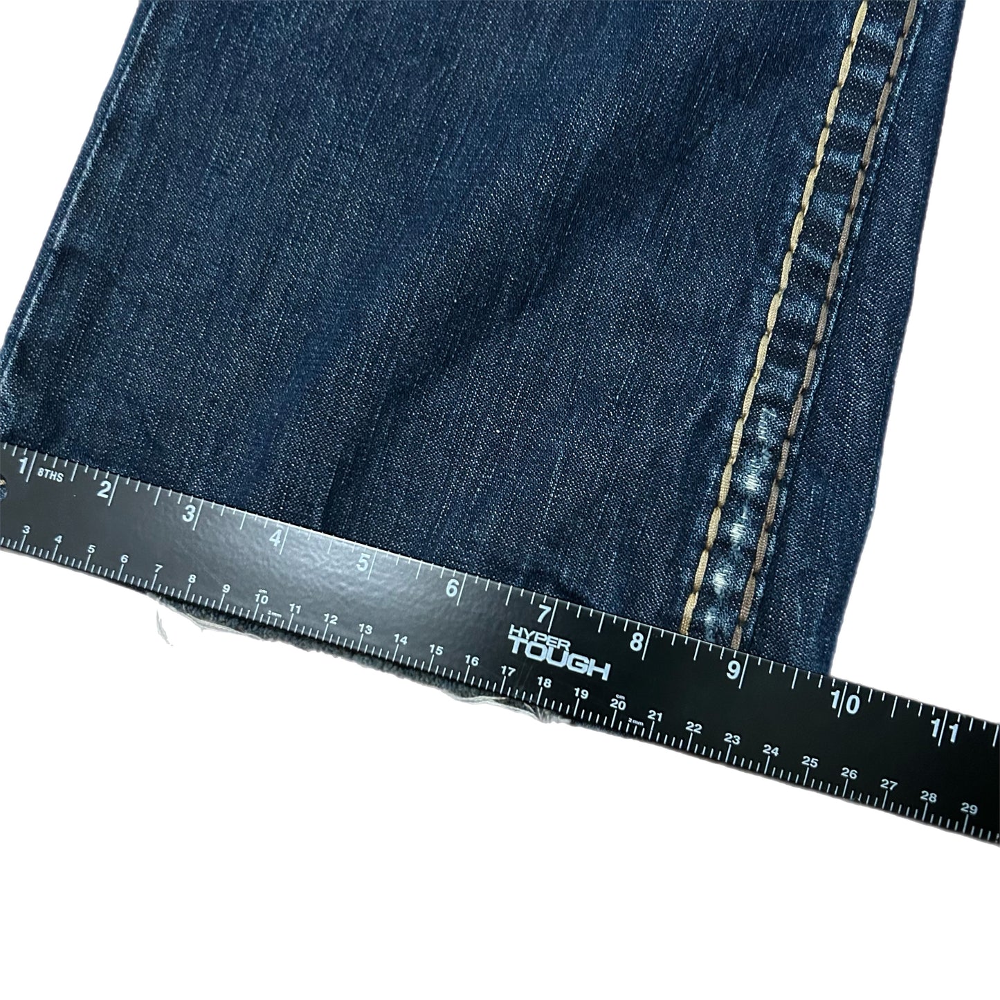 (33) Y2K True Religion Black Stitch Boot Cut Jeans