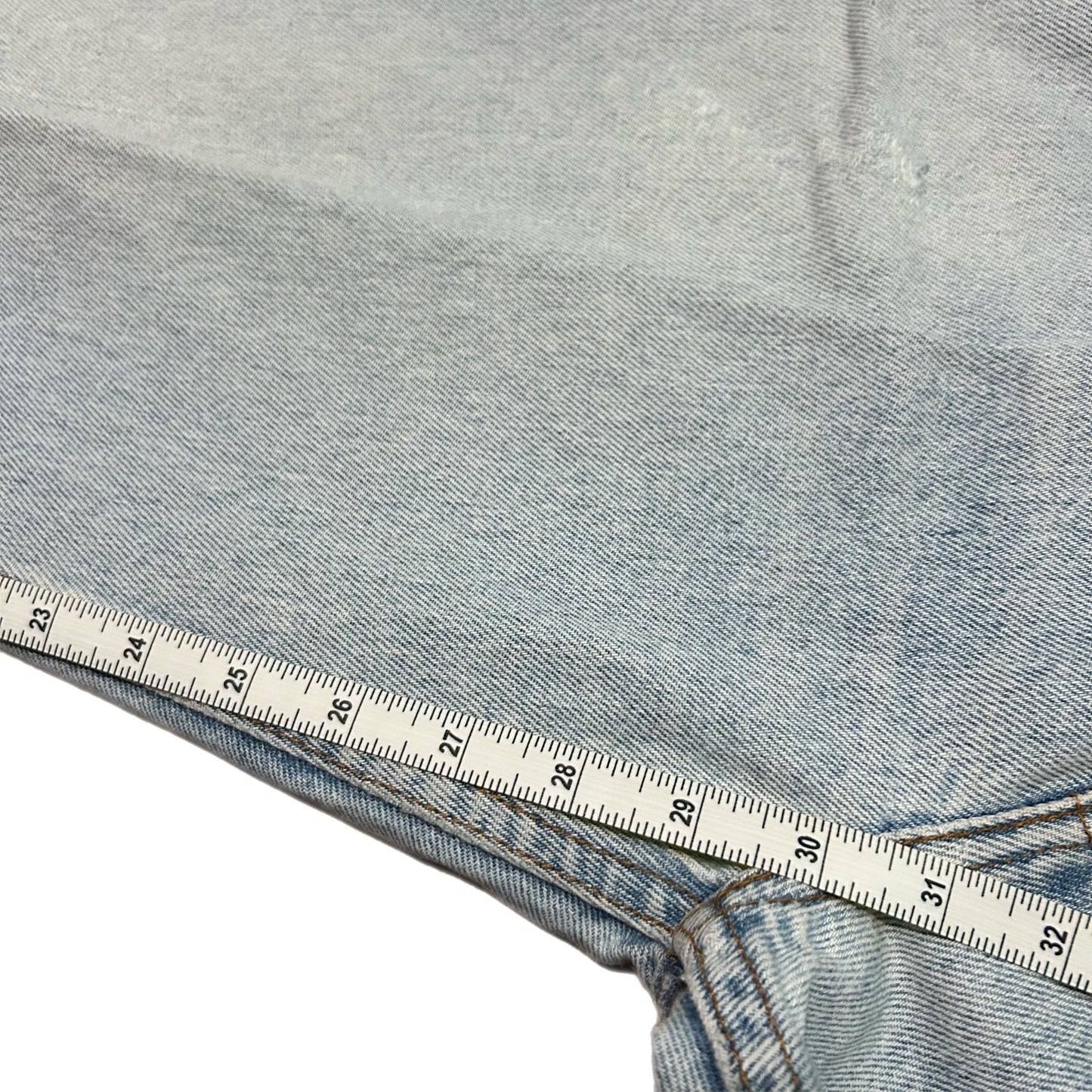 (36) 1990s Levi 505 Orange Tab Light Wash Denim
