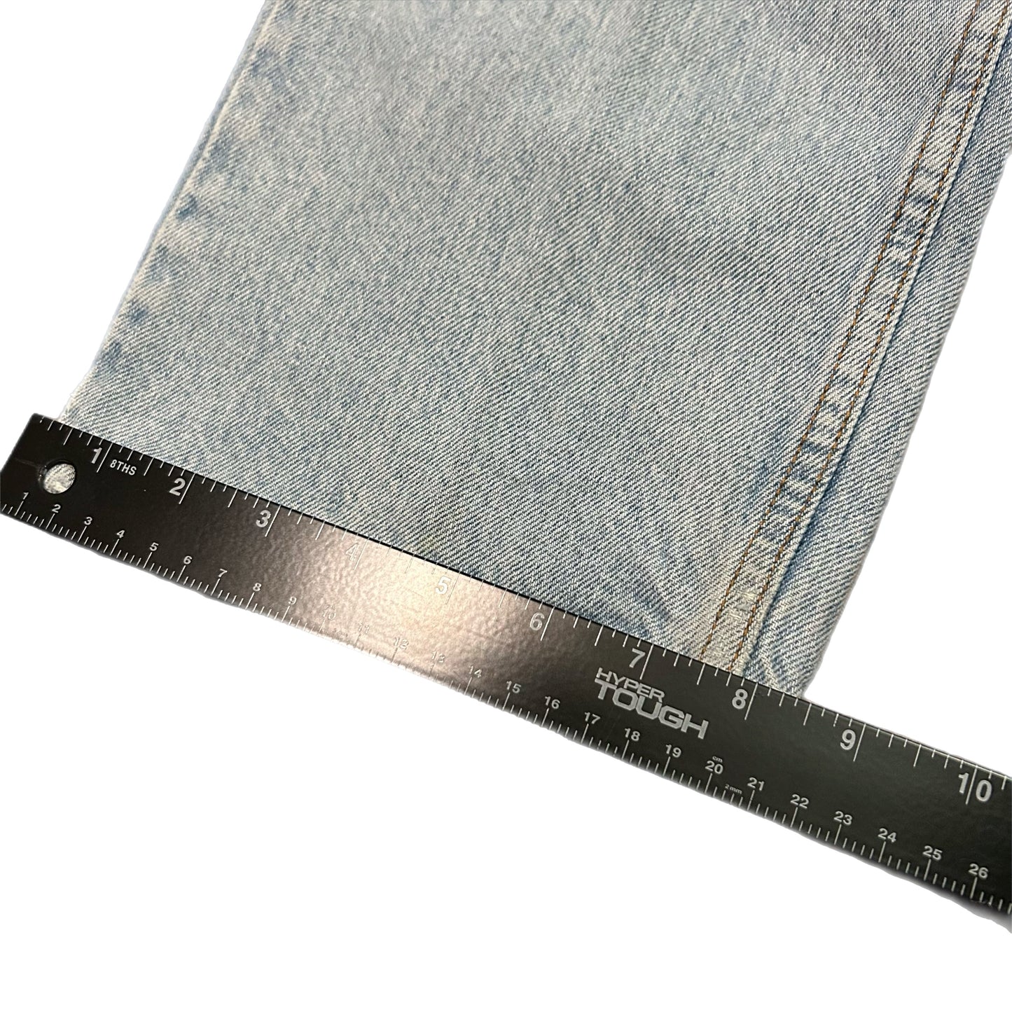 (36) 1990s Levi 505 Orange Tab Light Wash Denim