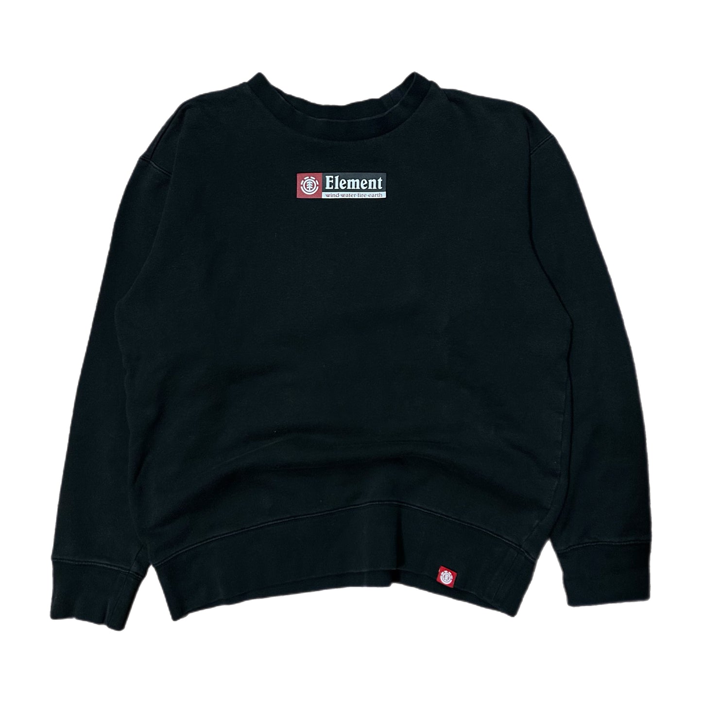 (M) Element Skateboards Wind Fire Black Crewneck