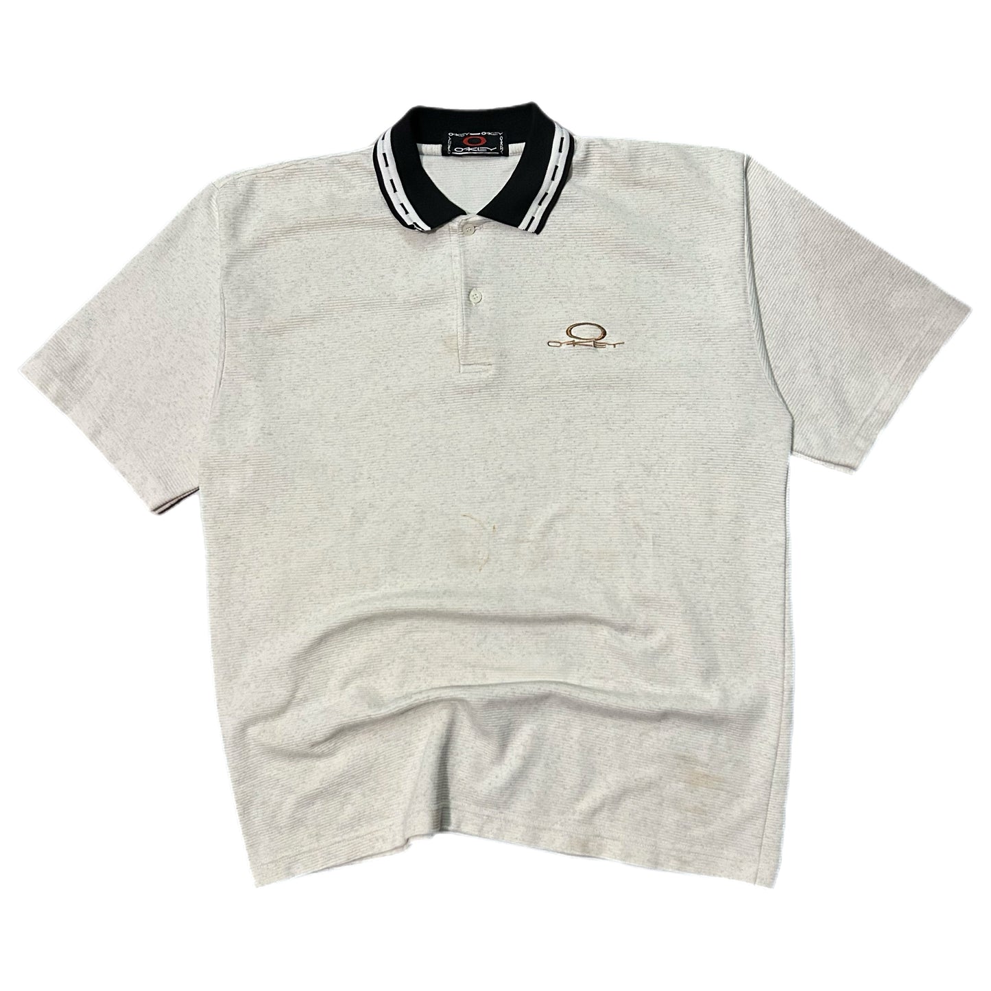 (XL) Vintage 90s Oakely White Polo Shirt