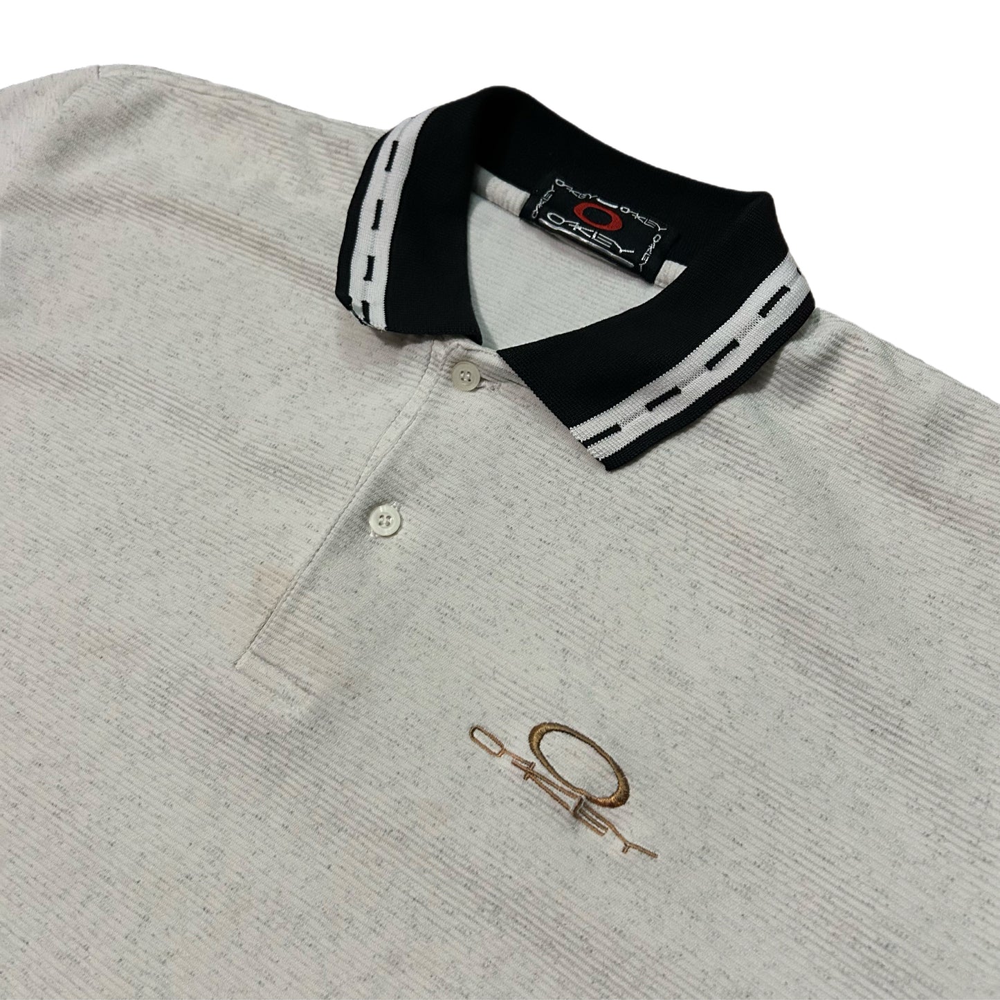 (XL) Vintage 90s Oakely White Polo Shirt