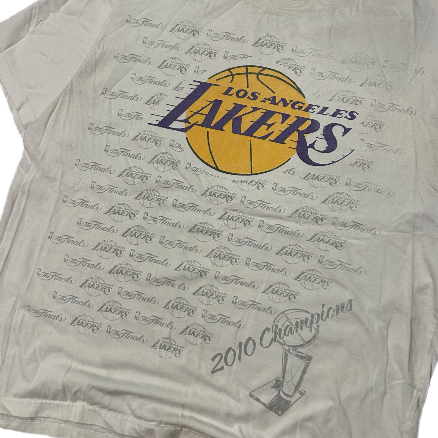 (L) 2010 Los Angeles Lakers UNK Championship White Shirt