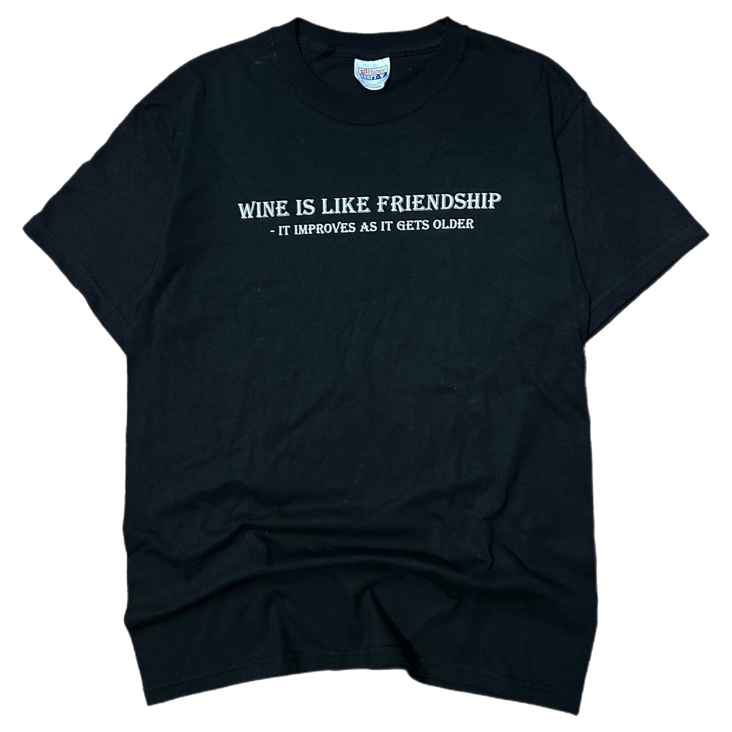 (M) Vintage Wine Friendship Black Shirt