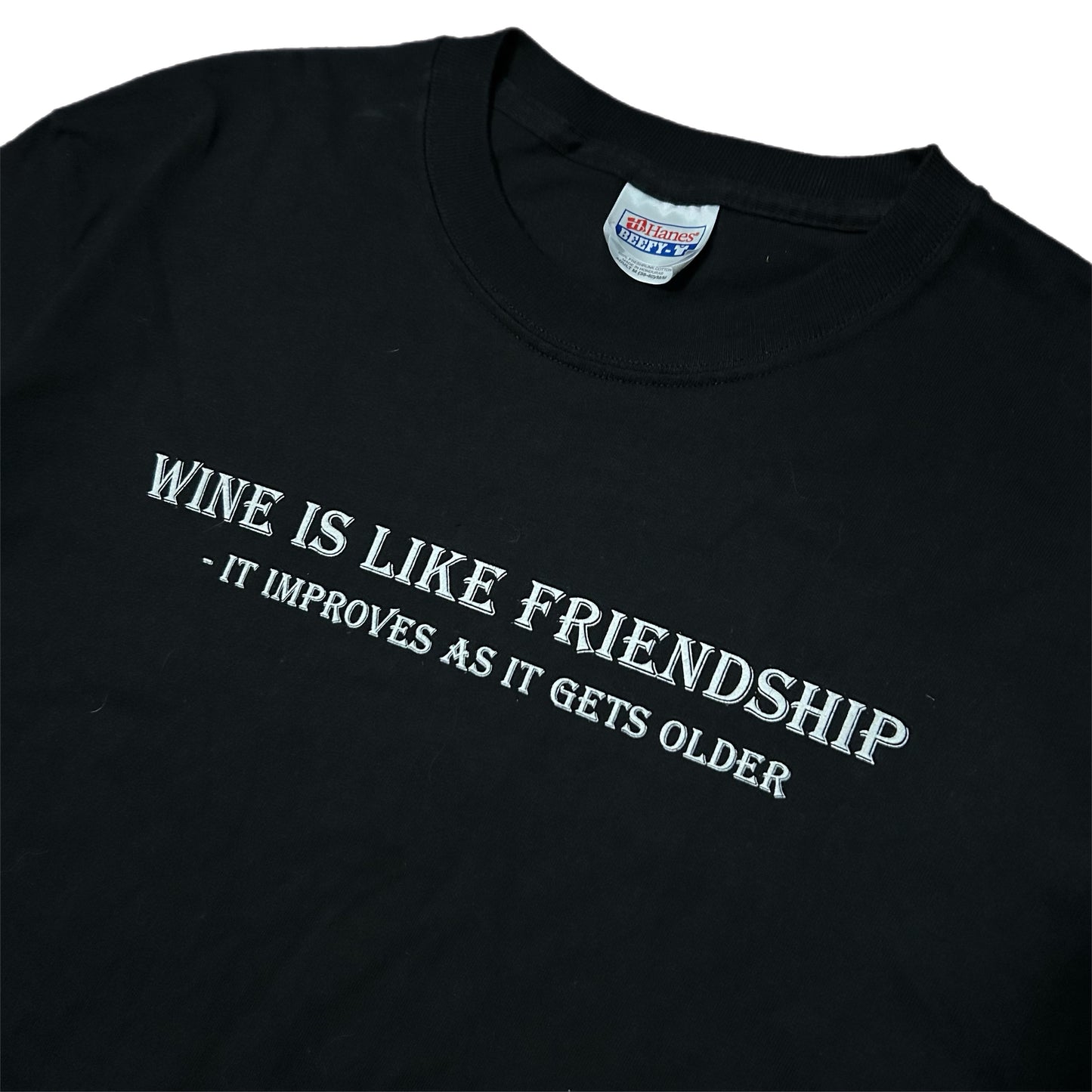 (M) Vintage Wine Friendship Black Shirt