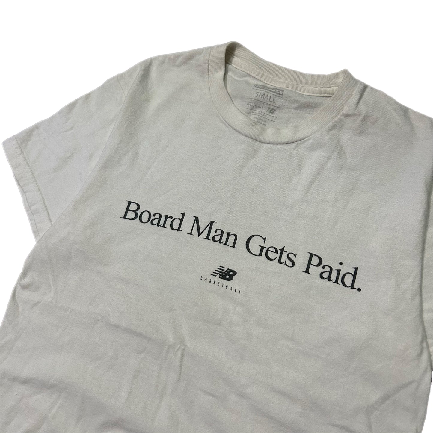 (S) New Balance x Kawhi Leonard 'Board Man Gets Paid' White Shirt