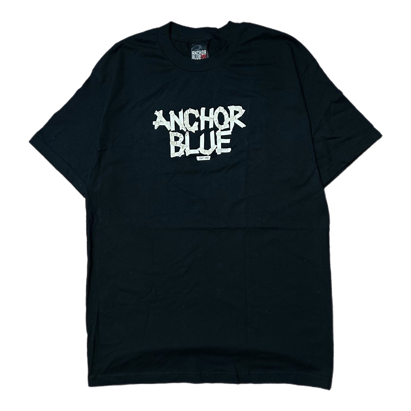 (L) Y2K Anchor Blue Tape Shirt