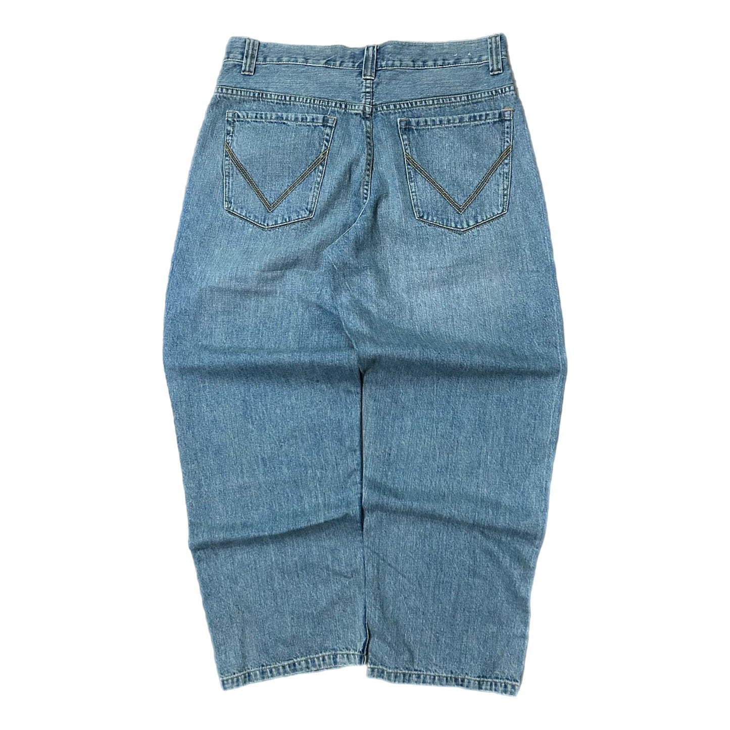 (34) Y2K Anchor Blue Baggy Denim