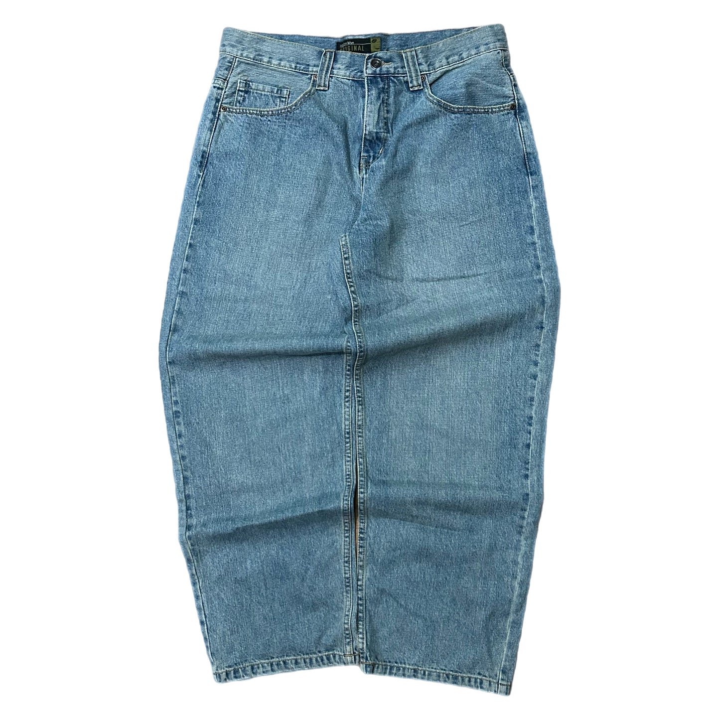 (34) Y2K Anchor Blue Baggy Denim