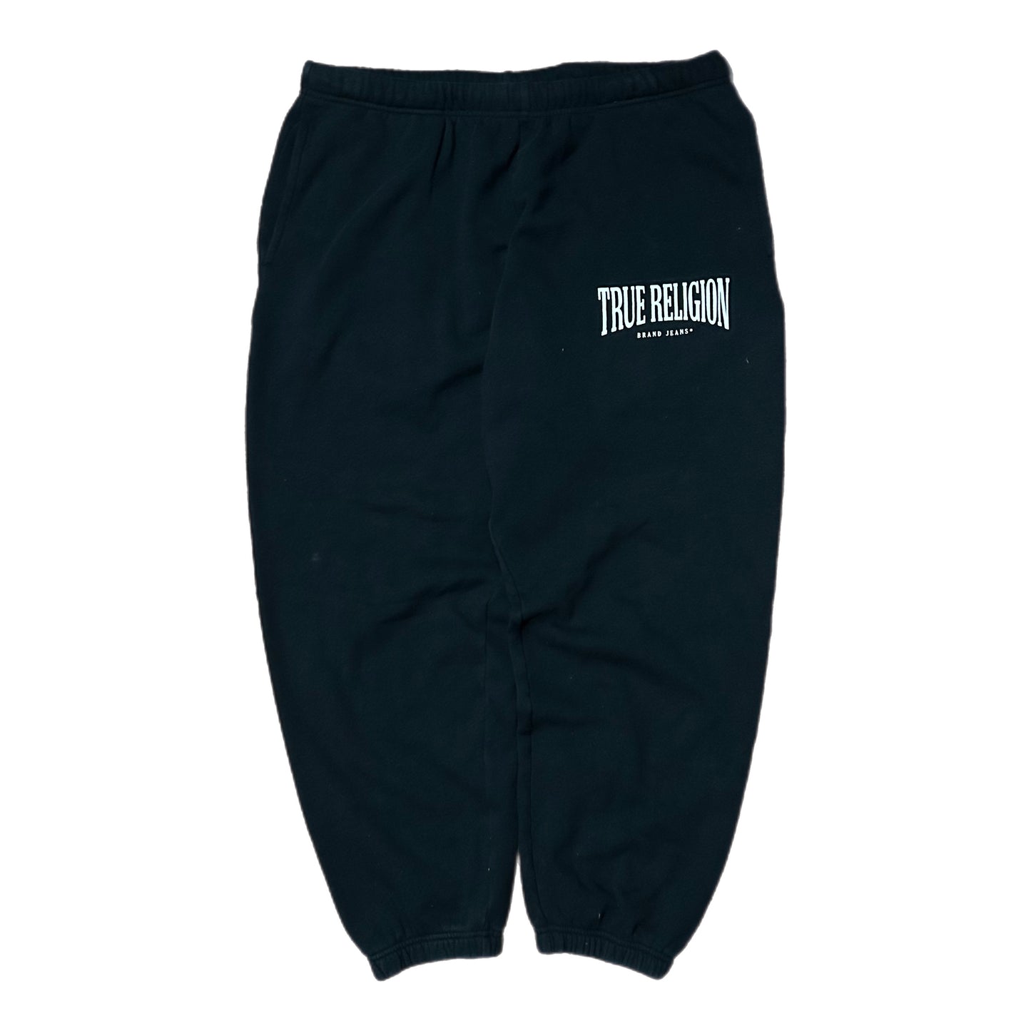 (M) True Religion Black Relaxed Joggers