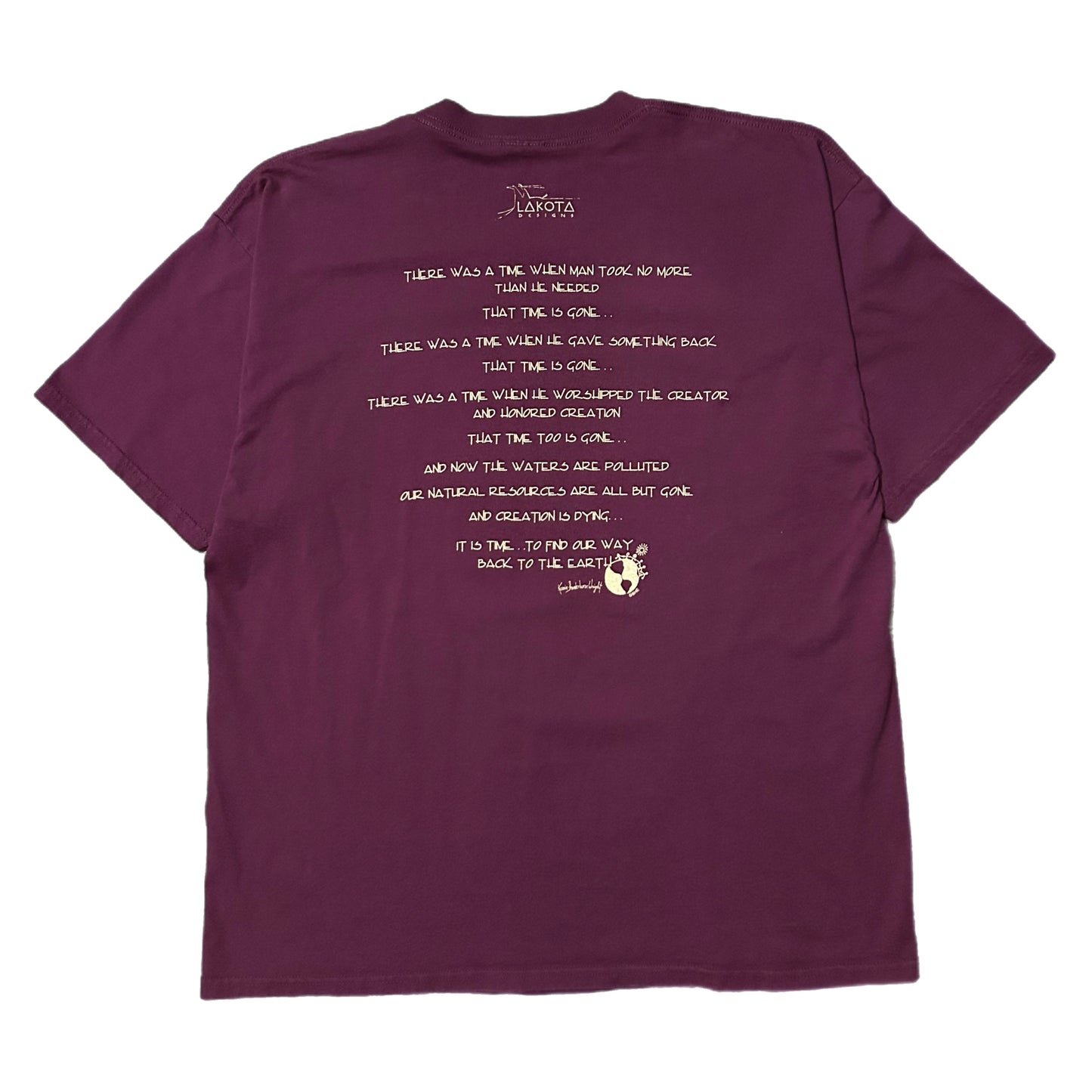 (XL) Vintage 90s Heartbreak Of Mother Earth Turtle Burgundy Shirt