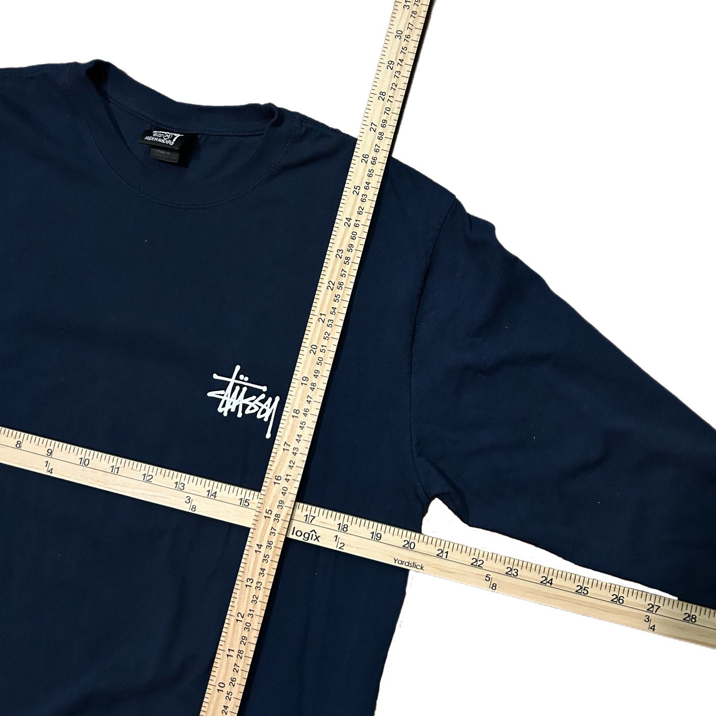 (M) Stussy Basic Long-Sleeve Navy Shirt
