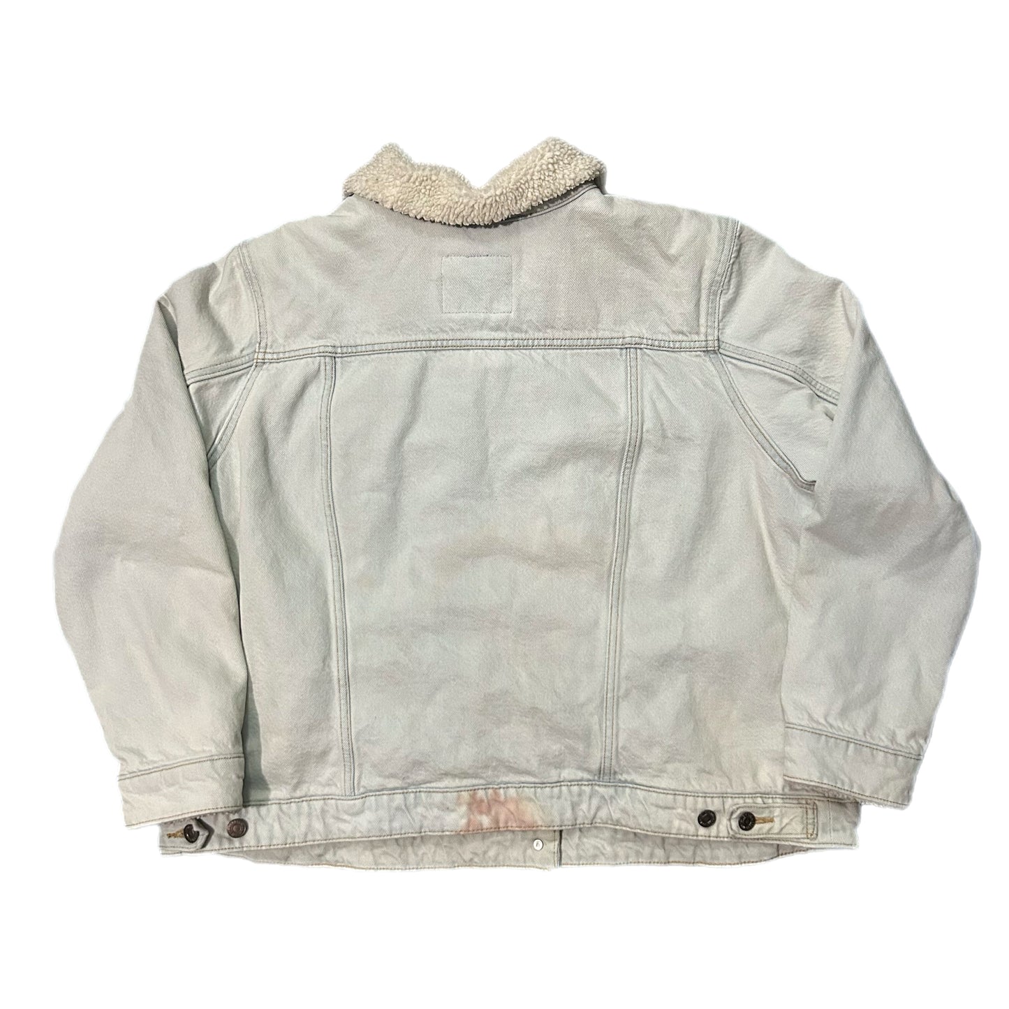 (2X) Levi's Blue Denim Light Wash Sherpa Jacket