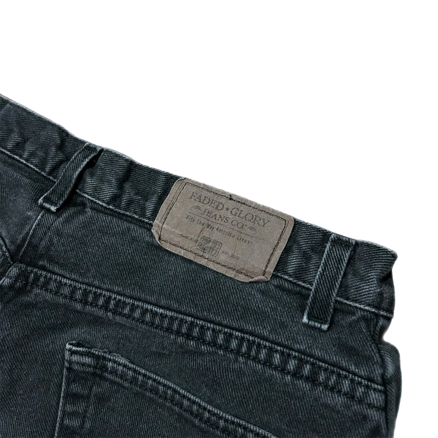 (33) Vintage Faded Glory Black Jean Shorts