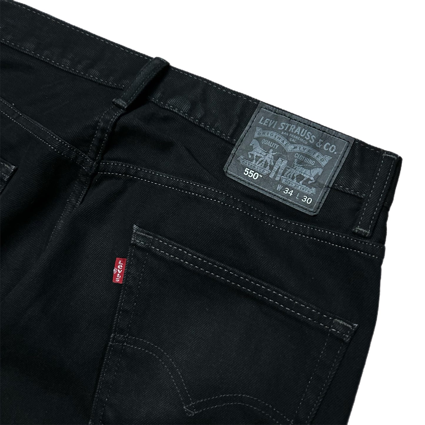 (34) Levi's 550 Loose Fit Black Denim Jeans