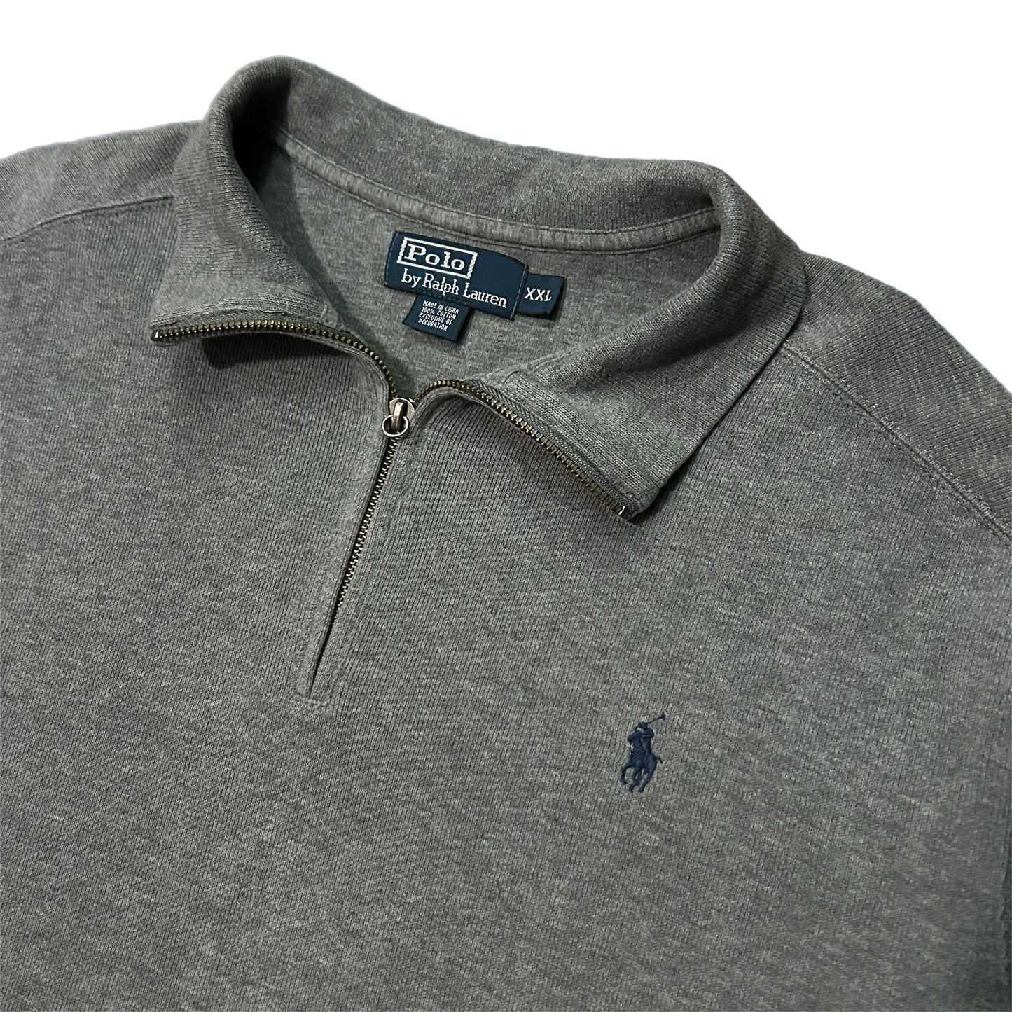 (XXL) Vintage Ralph Lauren Polo Grey Quarter-Zip Pullover