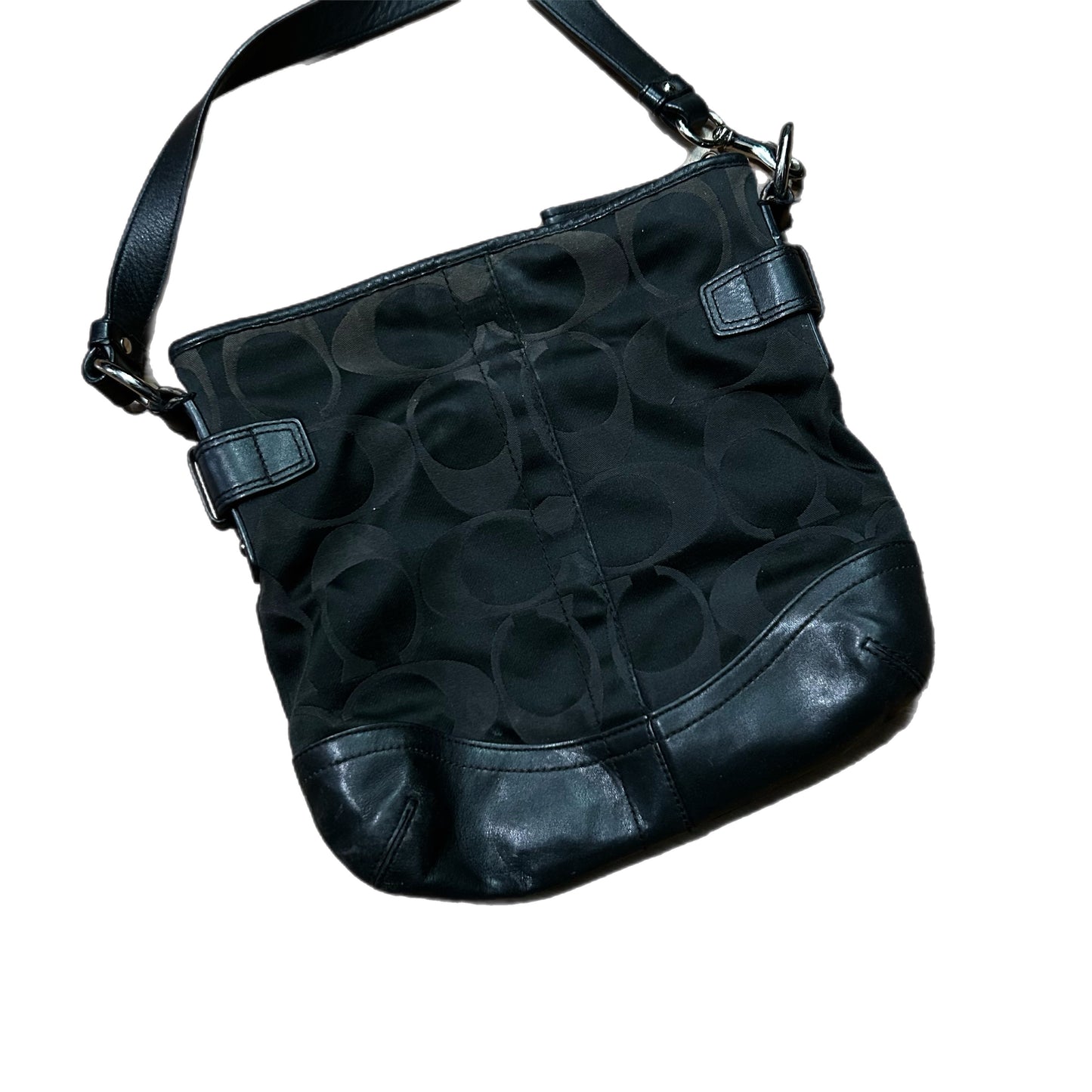 (OS) Coach Optic Black Chain Signature Convertible Black Cross Bag