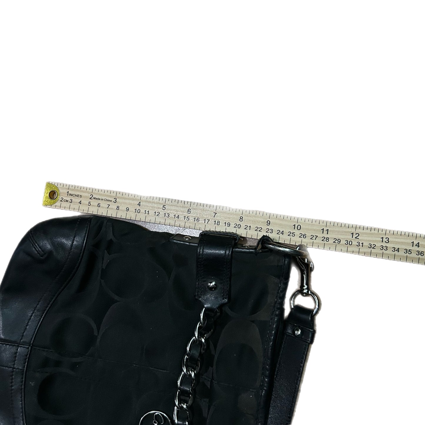 (OS) Coach Optic Black Chain Signature Convertible Black Cross Bag