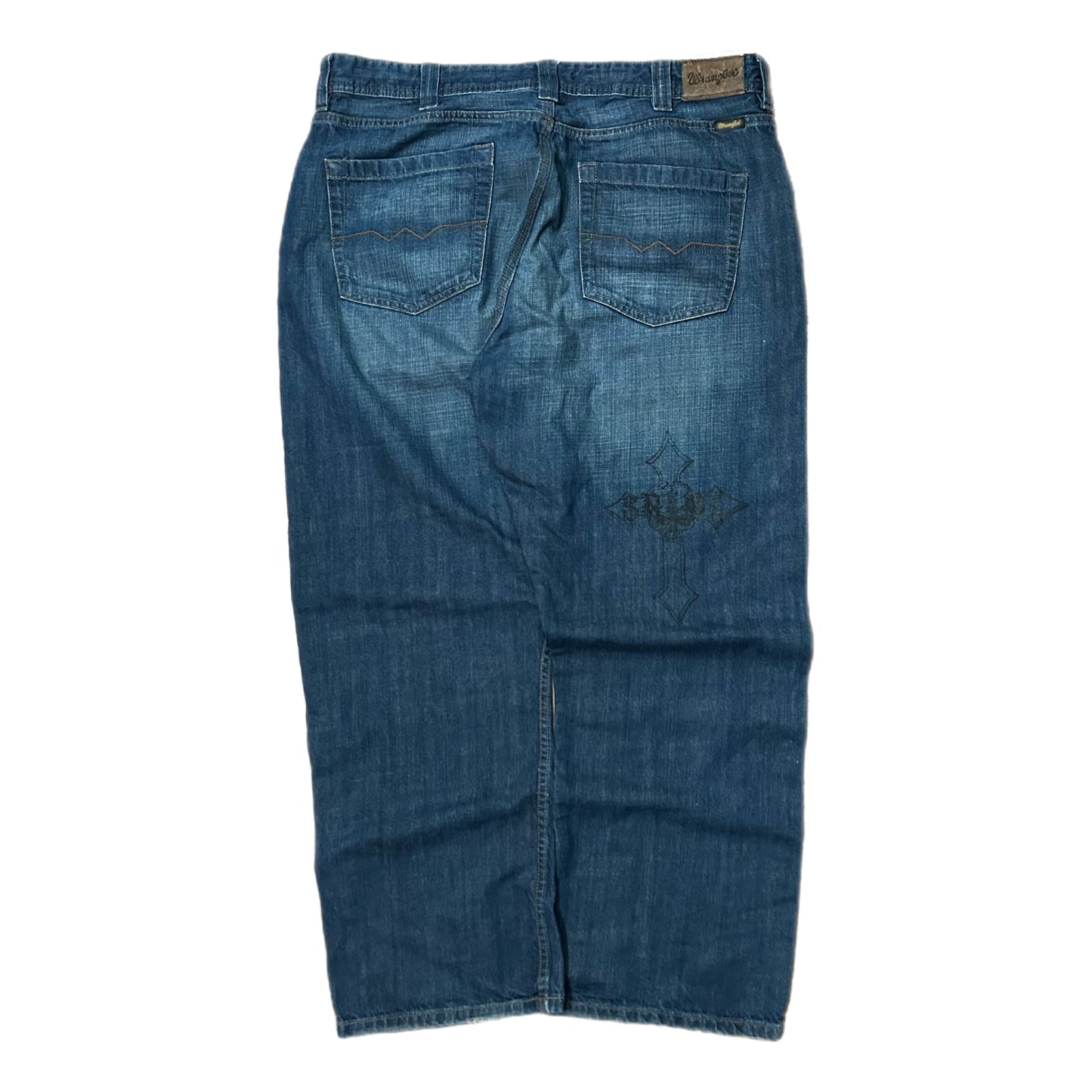 (38) Y2K Wrangler Dark Wash Straight Loose Fit Denim
