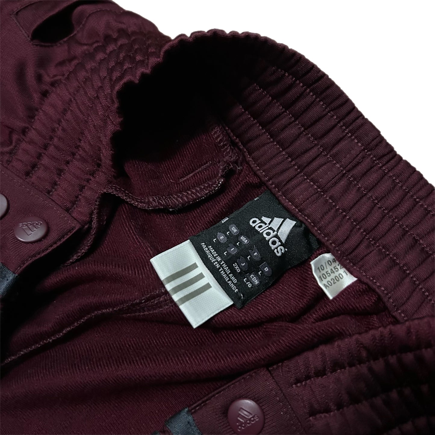 (L) Y2K Adidas Bordeaux Tear-Away Track Pants