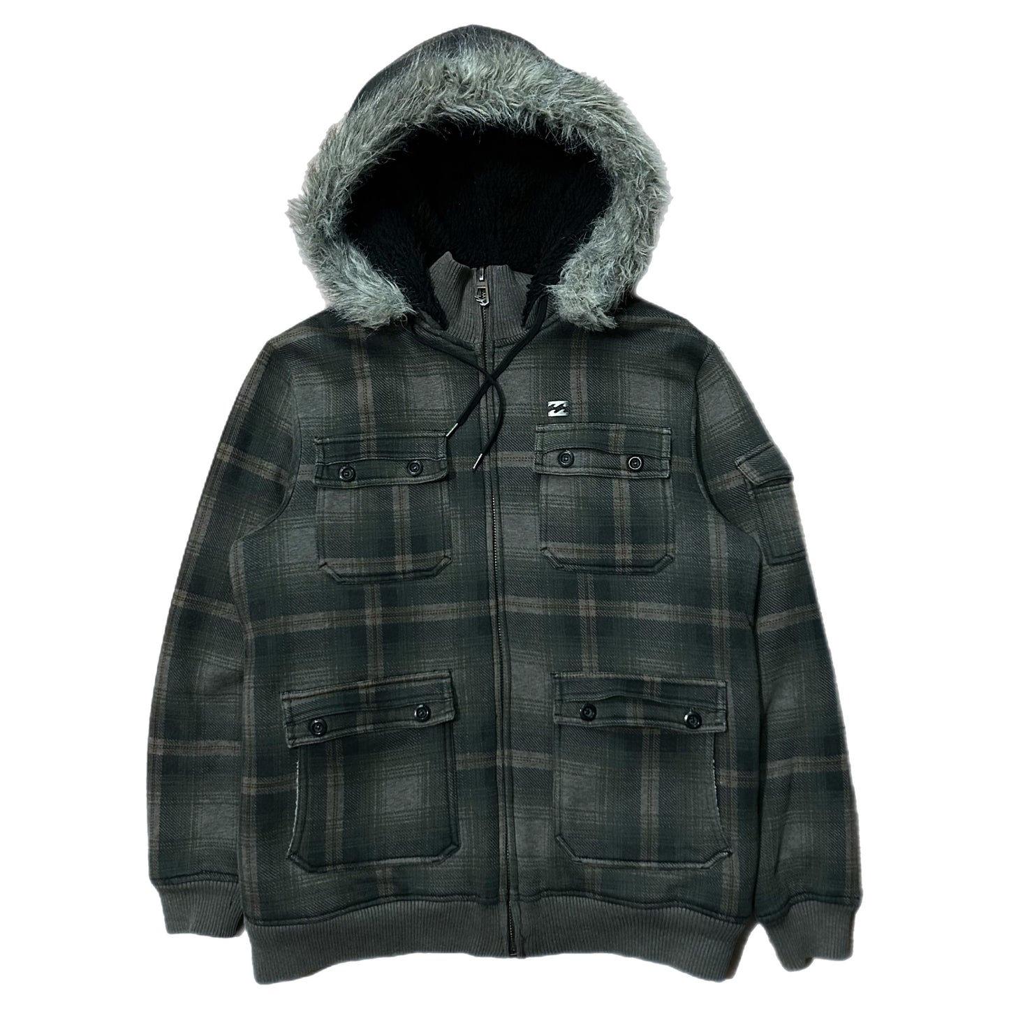 (M) Vintage Billabong Plaid Sherpa Jacket