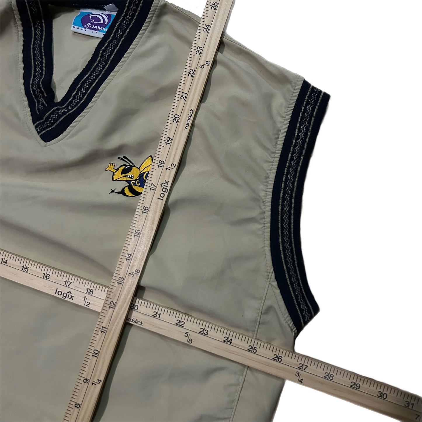 (L) Vintage Jammin Yellowjacket Beige Vest