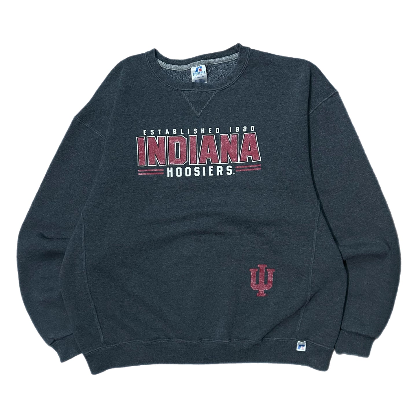 (XL) Russell Athletics Indiana Hoosiers Grey Crewneck