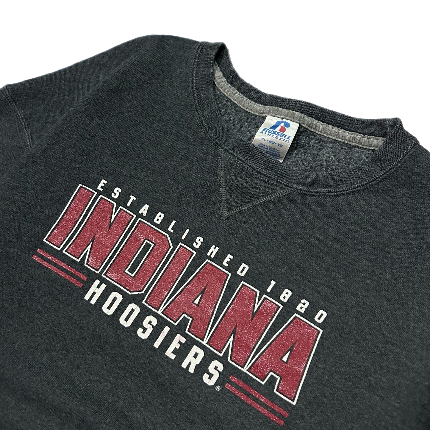 (XL) Russell Athletics Indiana Hoosiers Grey Crewneck